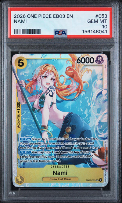 One Piece Card Game Nami EB03-053 PSA 10