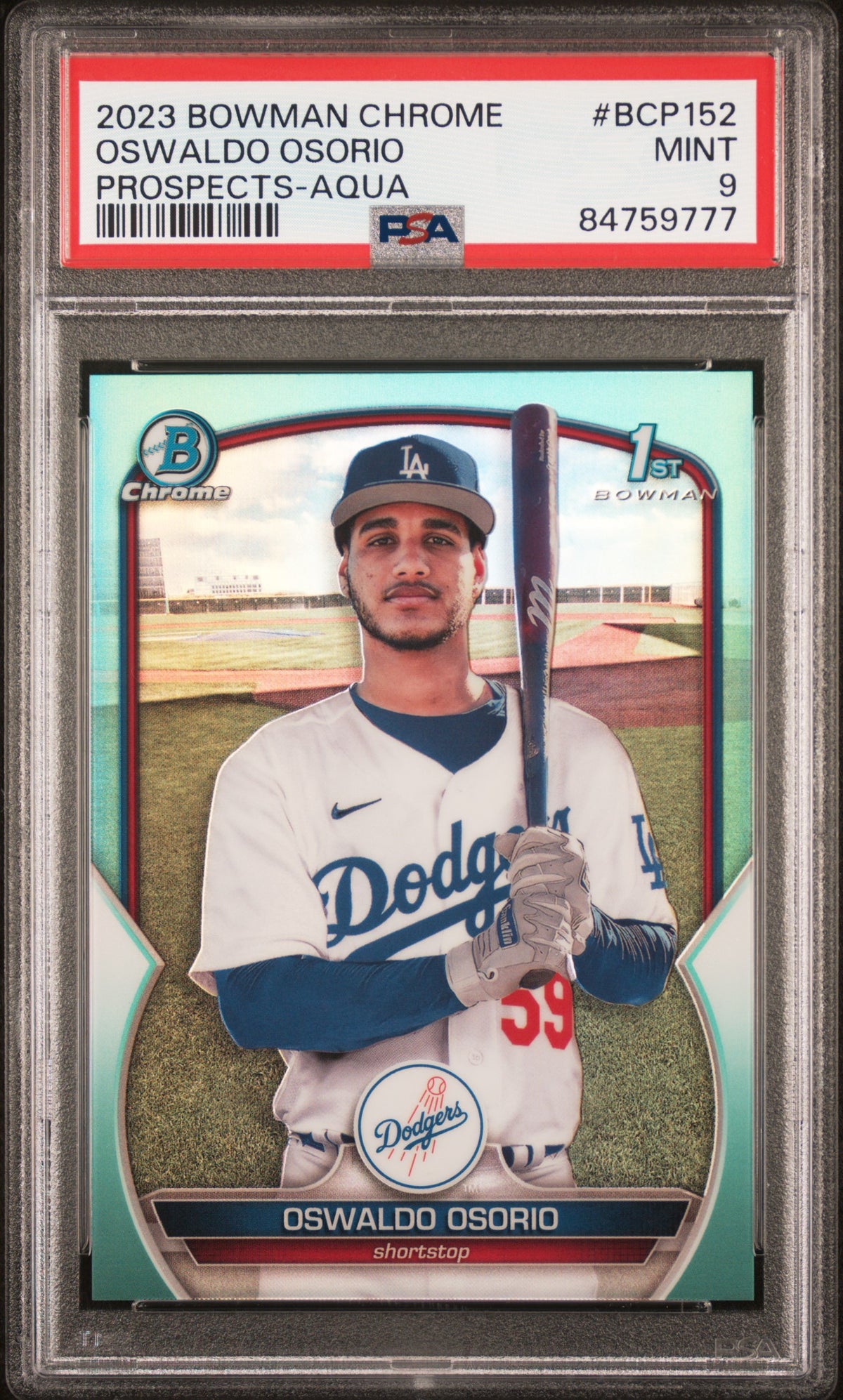 2023 Bowman Chrome Prospects Aqua Oswaldo Osorio #BCP152 PSA 9
