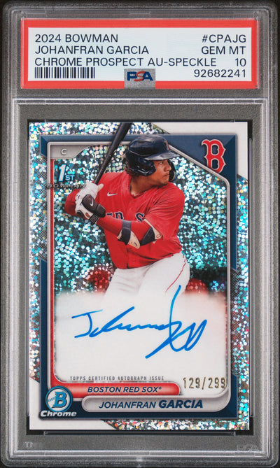 2024 Bowman Chrome Prospect Johanfan Garcia #CPA-JG Speckle Auto /299 PSA 10
