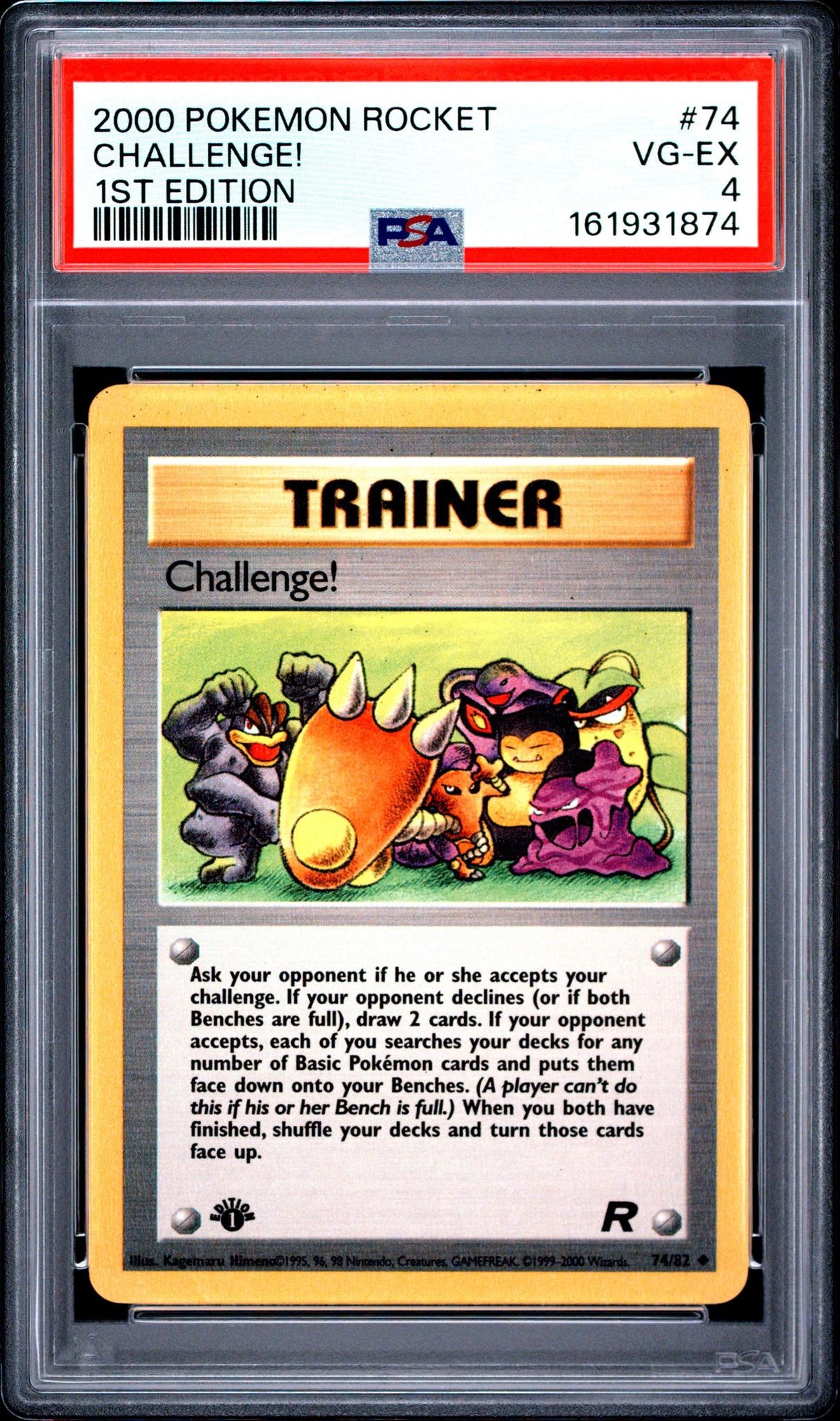 2000 Pokemon Team Rocket 1st Edition Challenge! #74 PSA 4