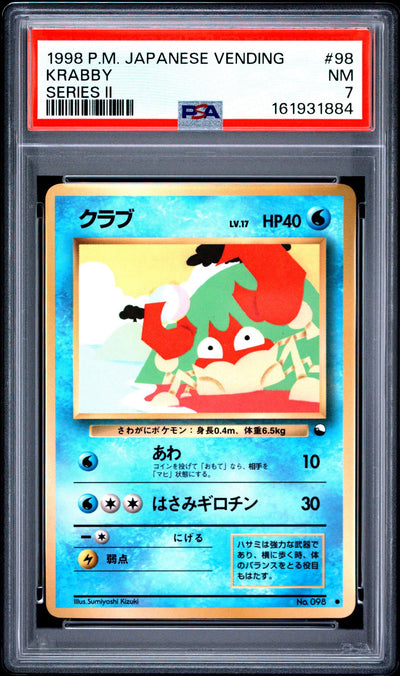 Pokémon Japanese Vending Series II Krabby #98 PSA 7