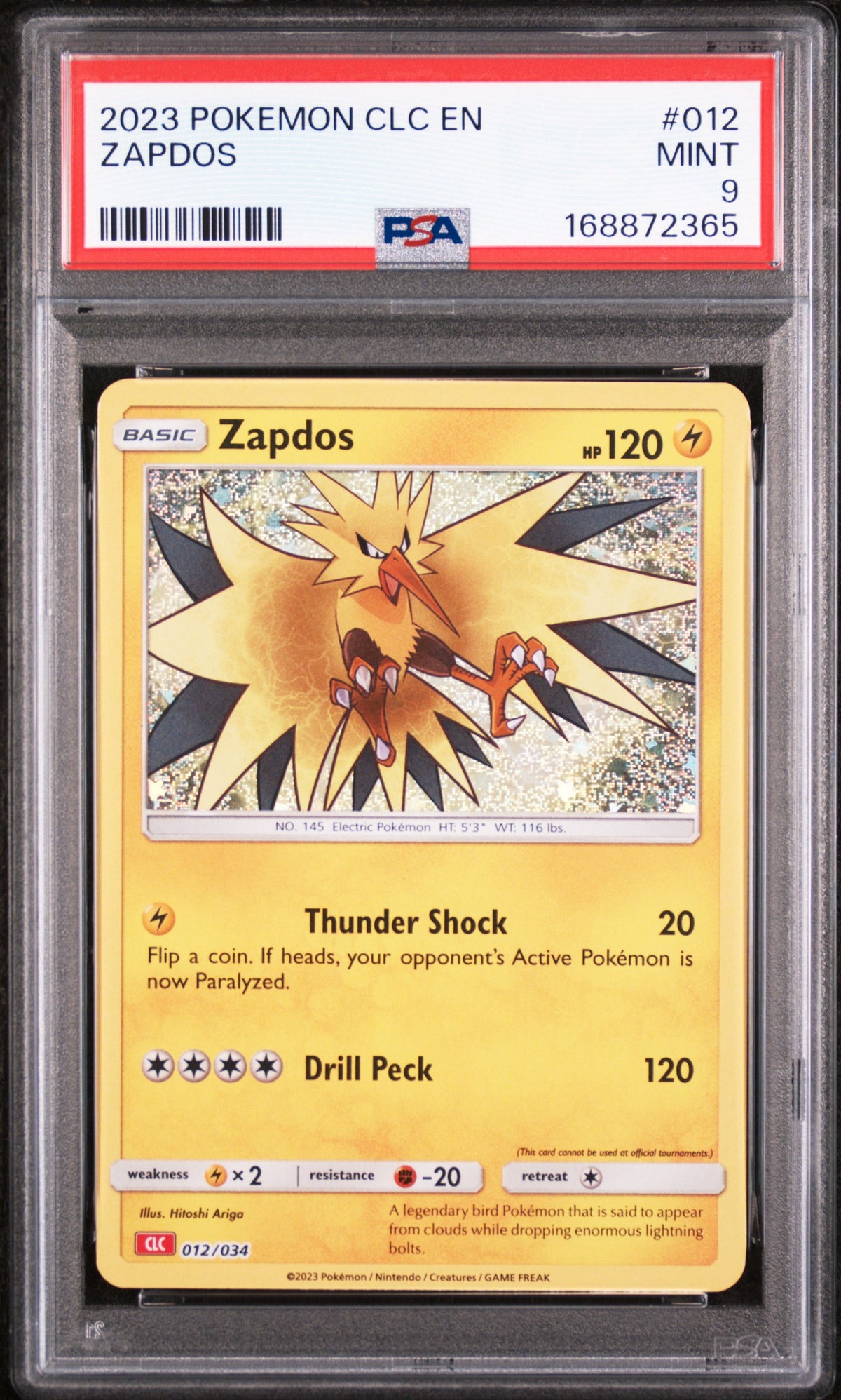 2023 Pokemon Classic Charizard and Ho Oh Ex Deck Zapdos #12 PSA 9