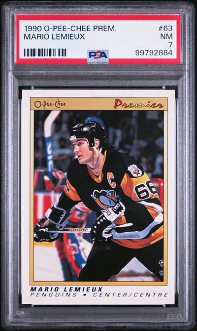 1990 O-Pee-Chee Premier Mario Lemieux #63 PSA 7