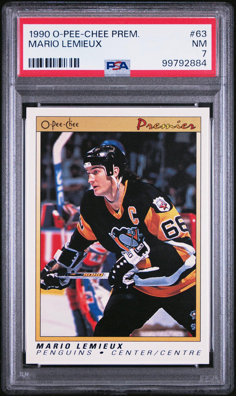 1990 O-Pee-Chee Premier Mario Lemieux #63 PSA 7