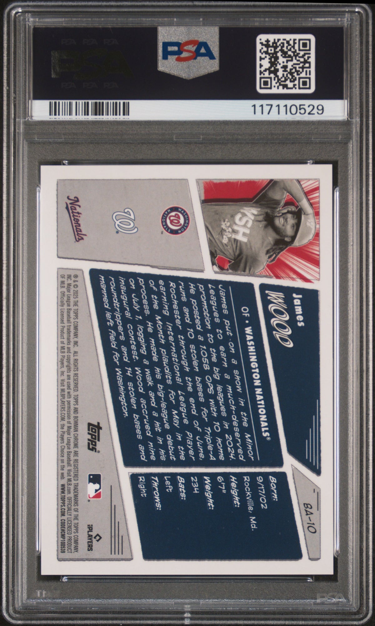2025 Chrome Anime James Wood #BA10 PSA 9