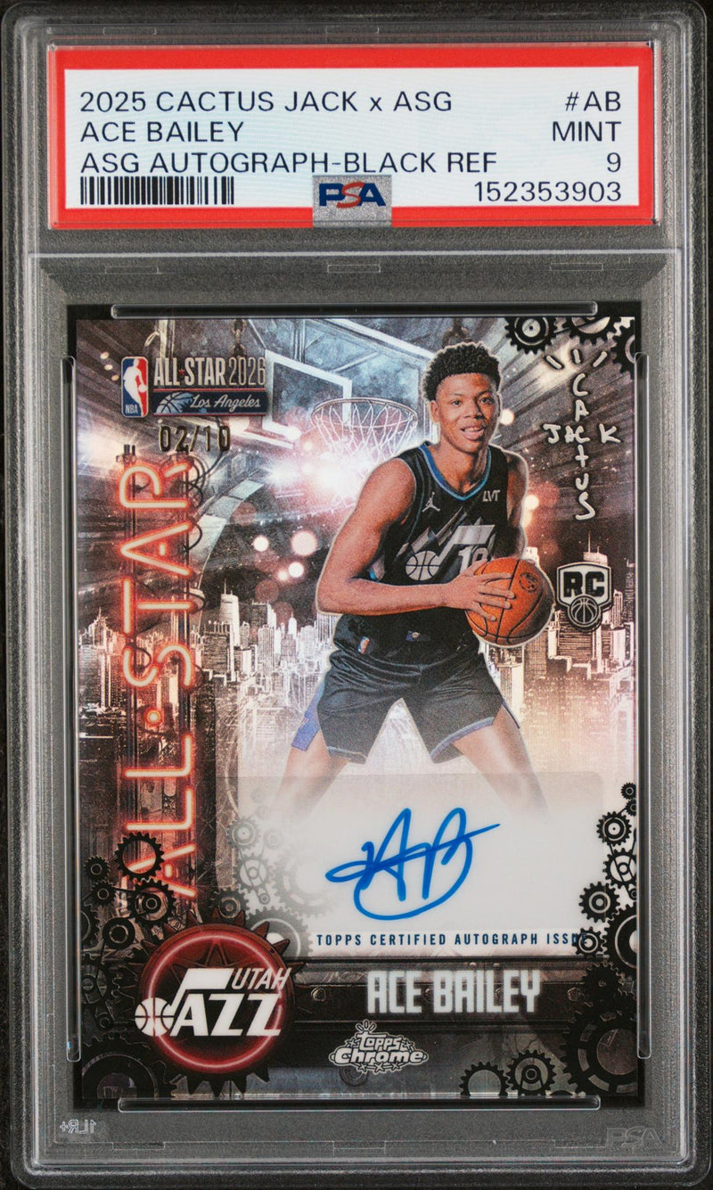 2025 Cactus Jack x ASG Ace Bailey #AB Auto /10 PSA 9