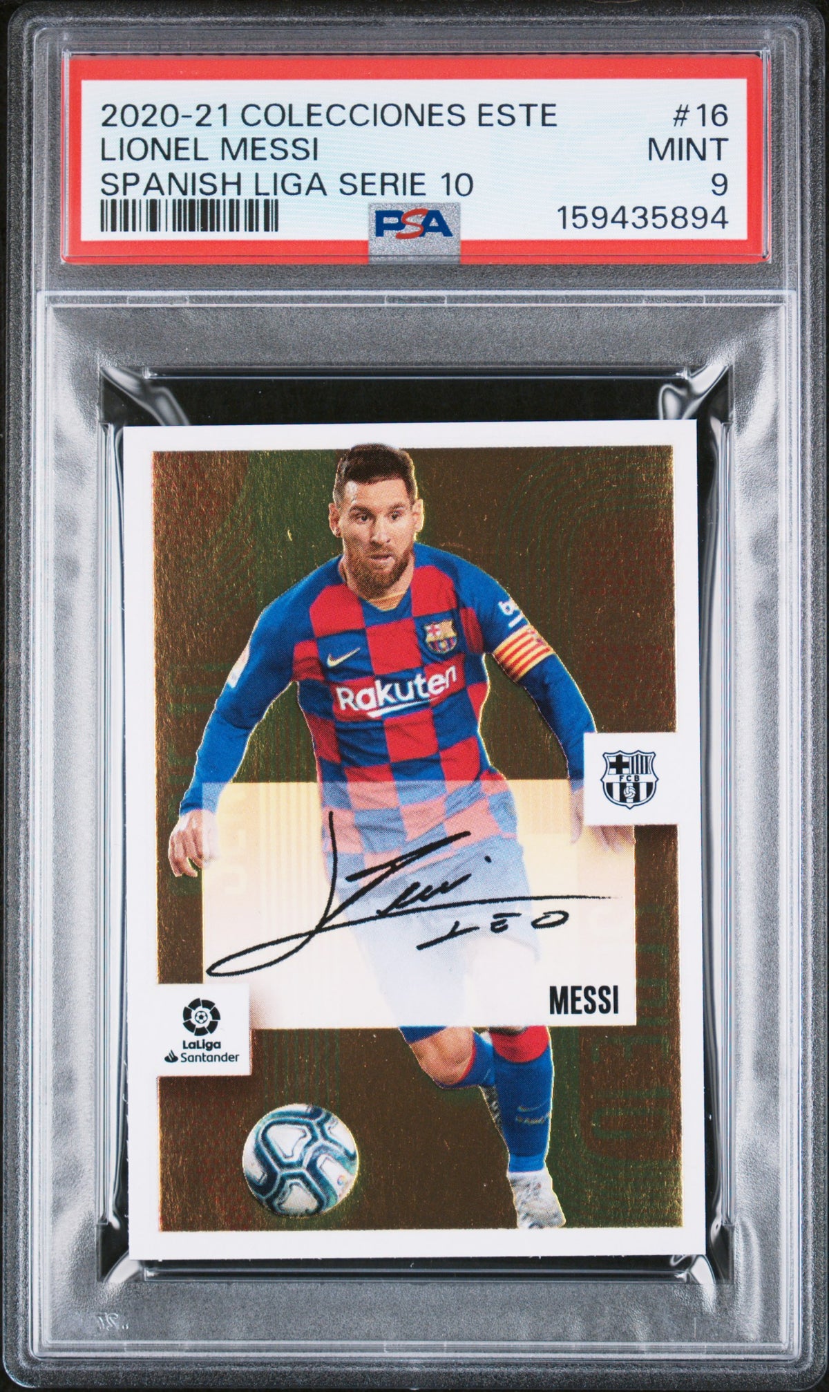 2020 Panini Colecciones Este Spanish Liga Serie 10 Lionel Messi #16 PSA 9