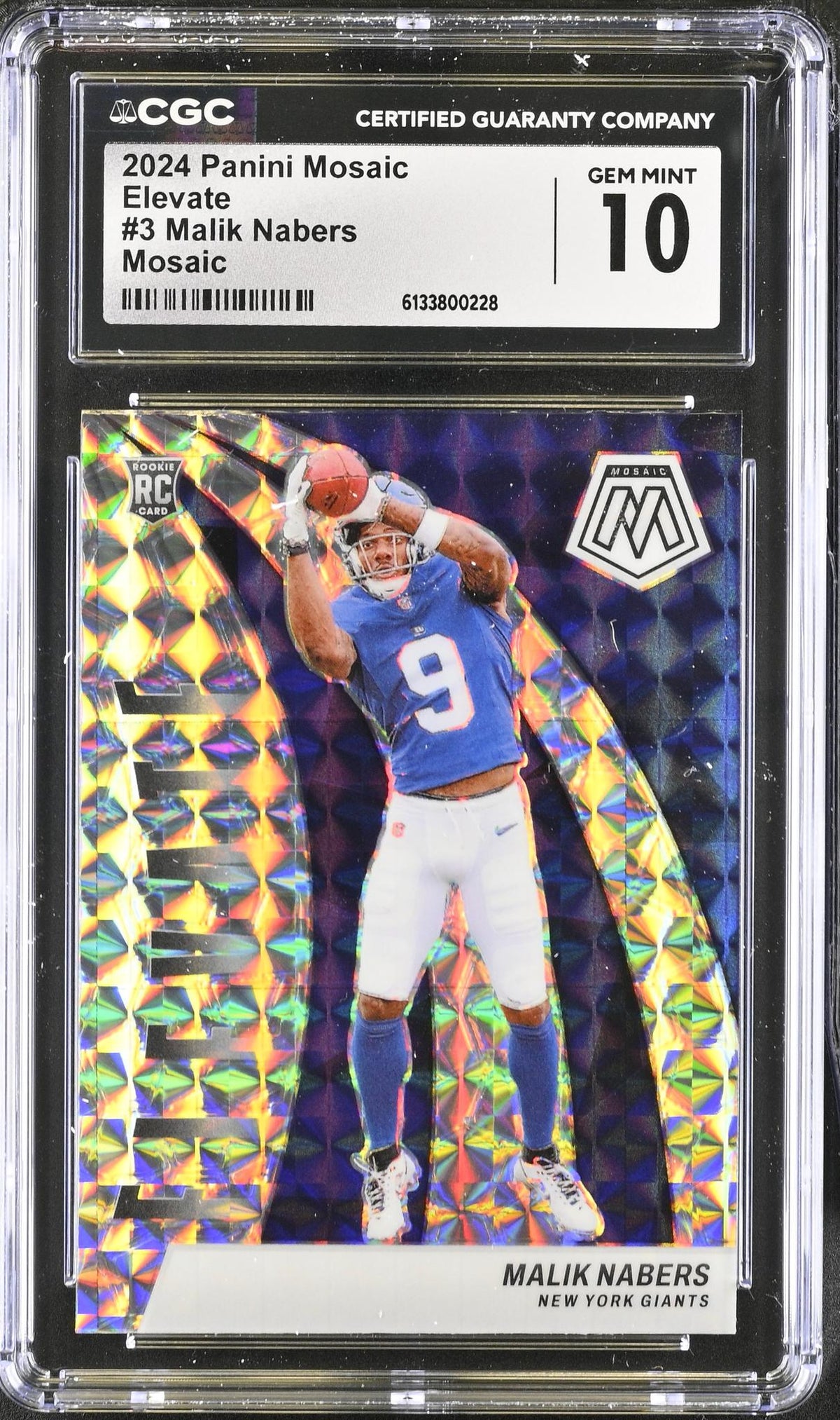 2024 Mosaic #3 Malik Nabers Elevate CGC 10