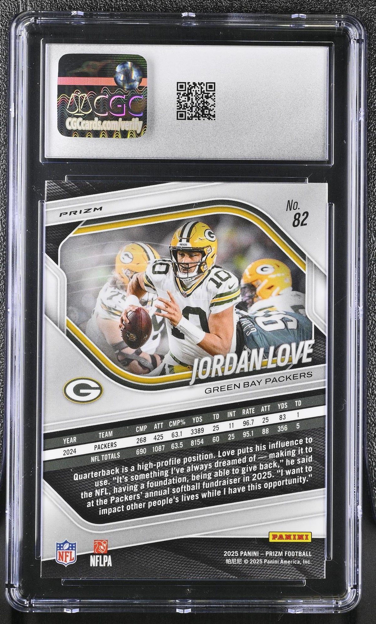 2025 Prizm #82 Jordan Love White Disco CGC 10