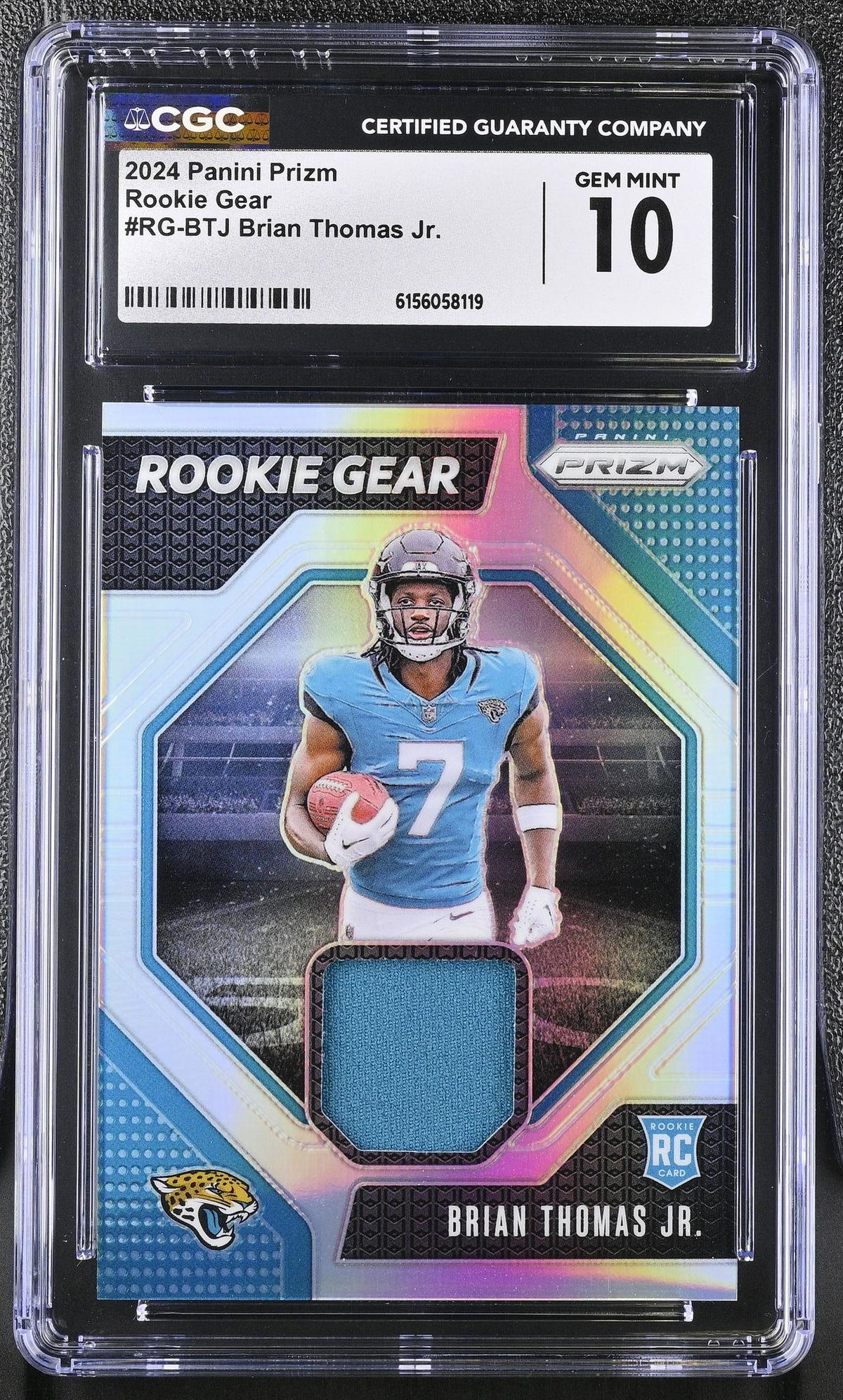 2024 Prizm #RG-BTJ Brian Thomas Jr. Rookie Gear CGC 10