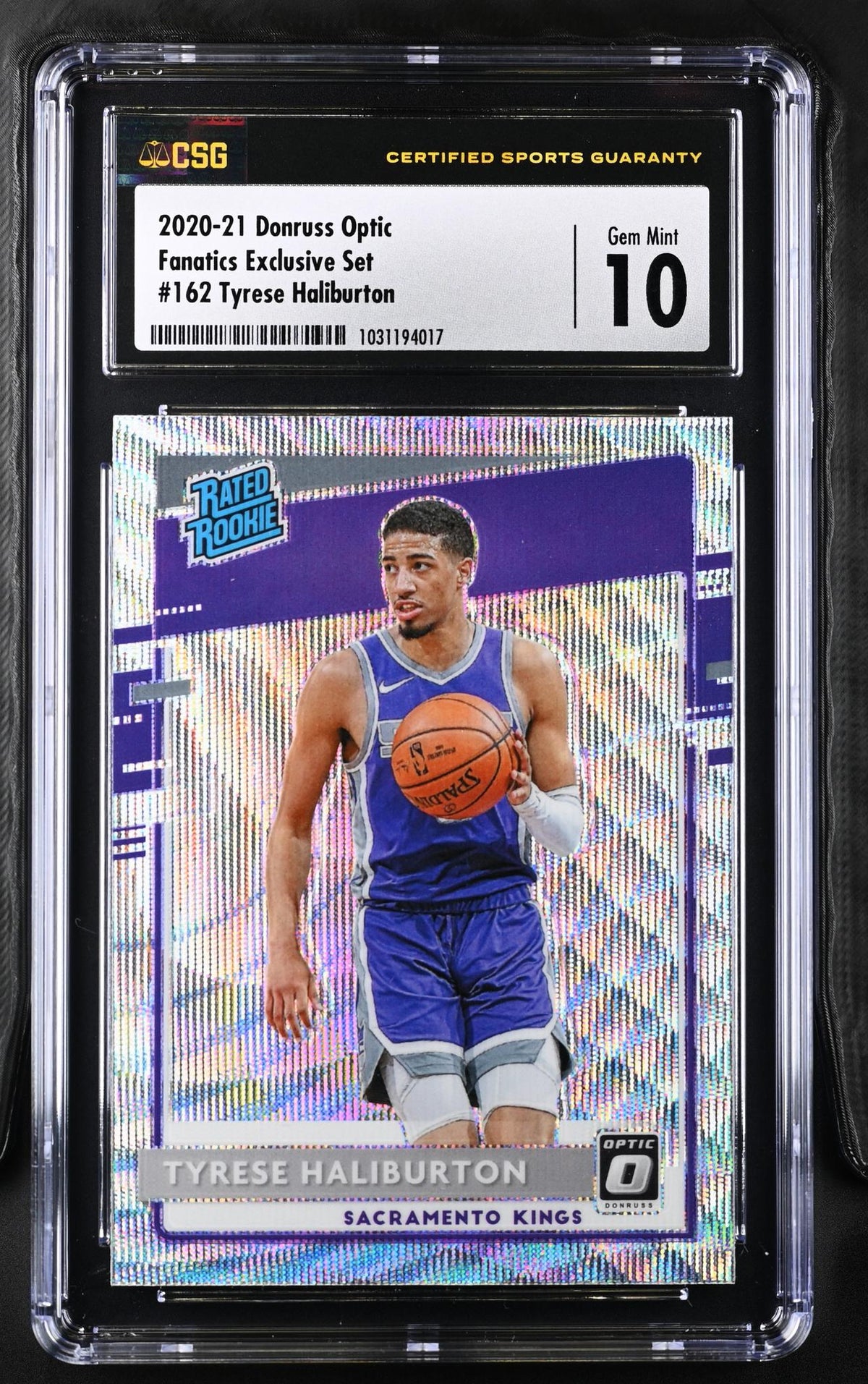 2020 Donruss Optic #162 Tyrese Haliburton Fanatics Exclusive Set CSG 10