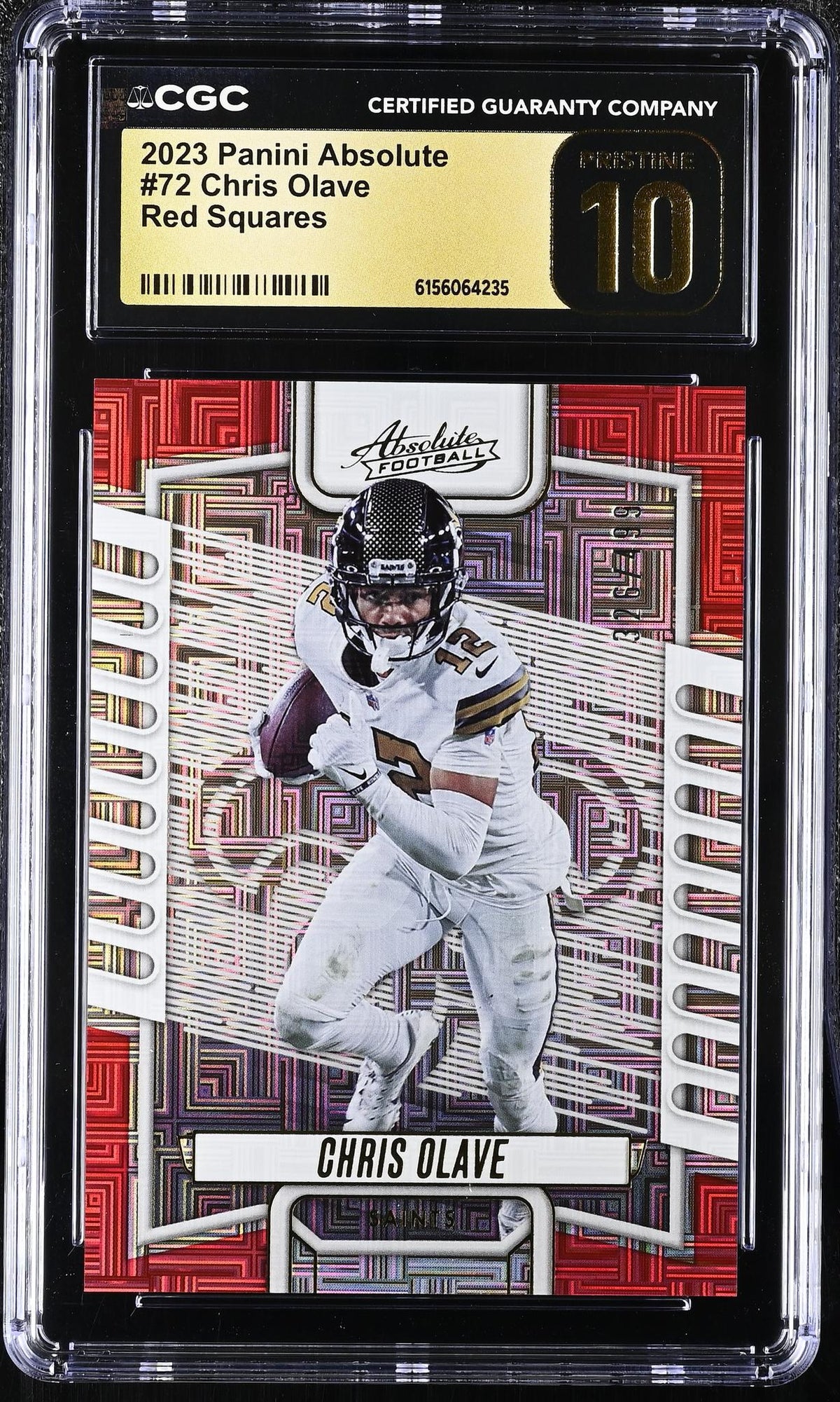 2023 Absolute #72 Chris Olave Red Squares /99 CGC 10