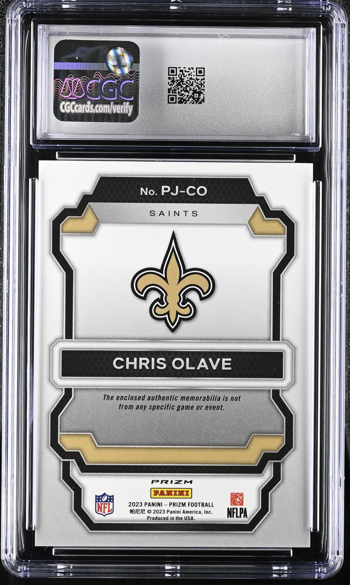 2023 Prizm #PJ-CO Chris Olave Premier Jerseys CGC 10
