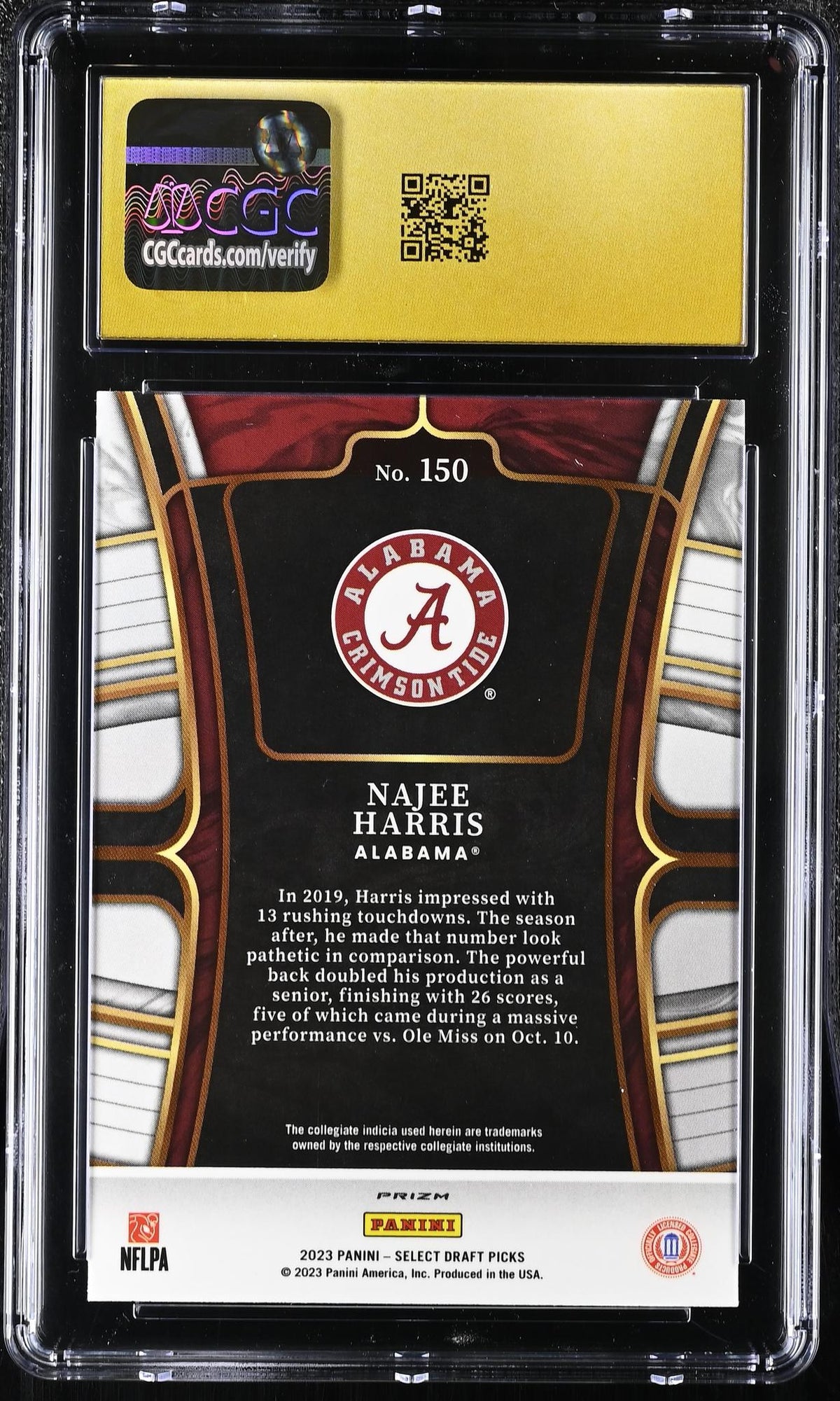 2023 Select Draft Picks #150 Najee Harris Dragon Scale CGC 10