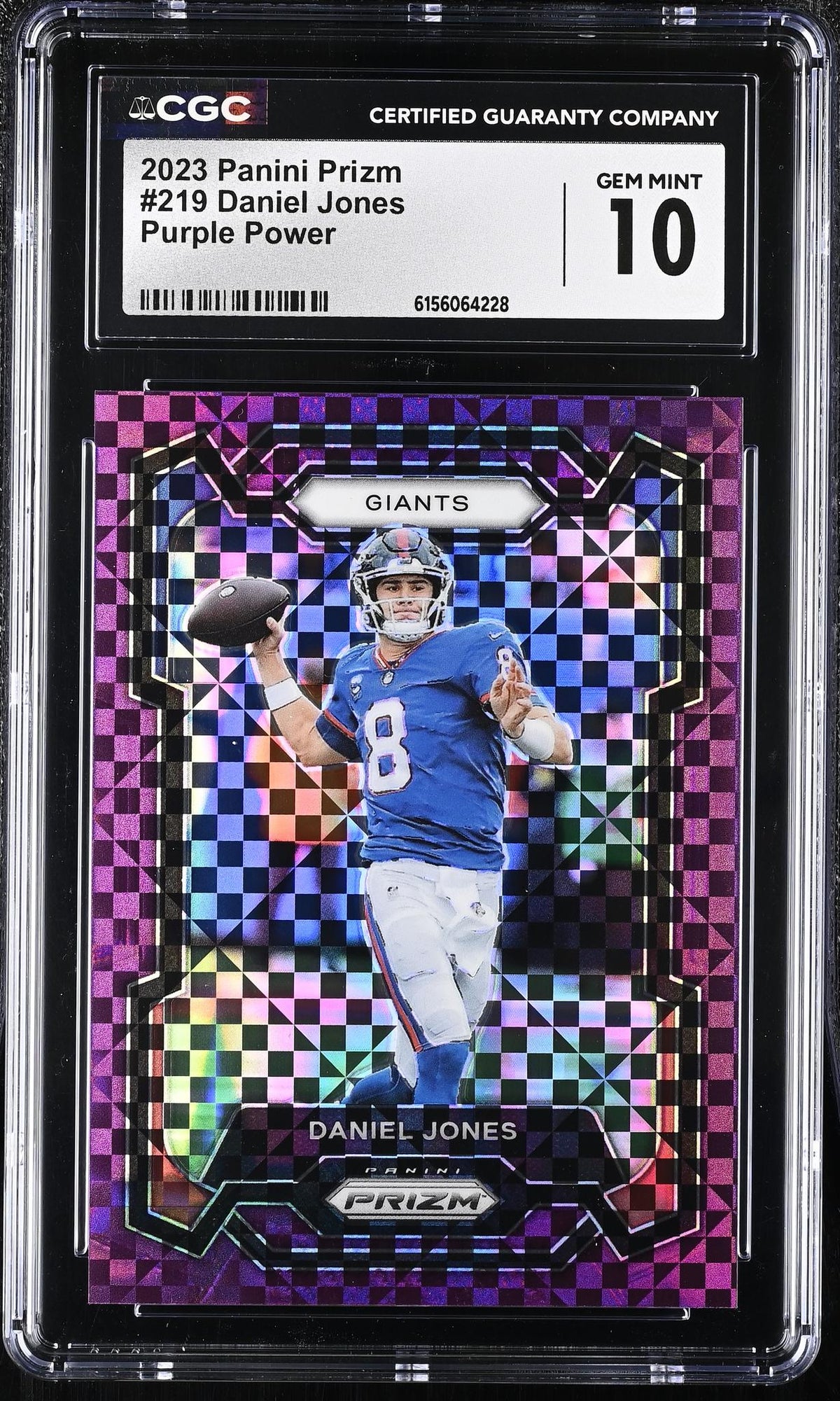 2023 Prizm #219 Daniel Jones Purple Power /49 CGC 10