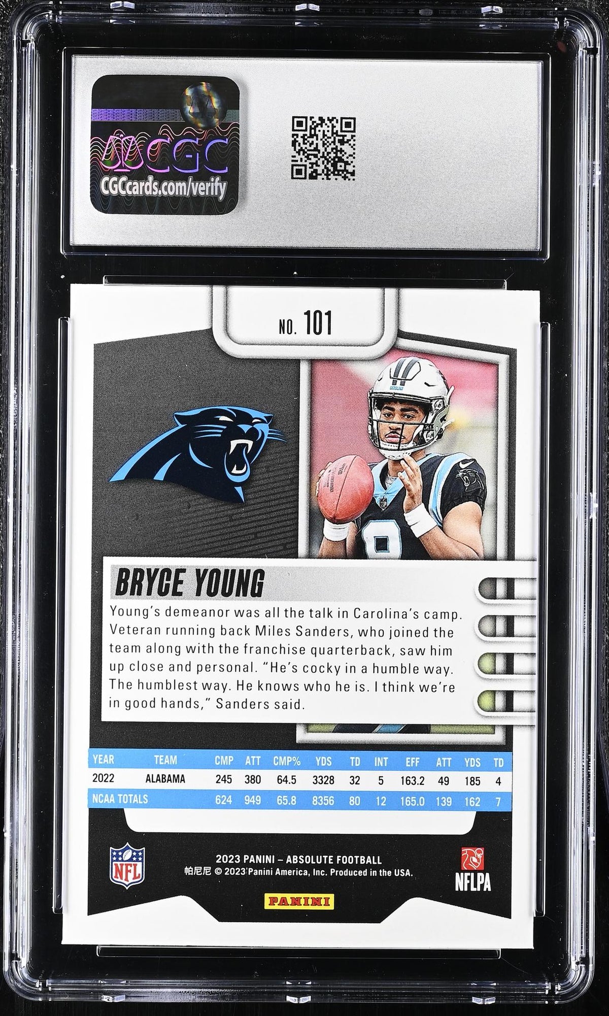 2023 Absolute #101 Bryce Young Rookie CGC 10