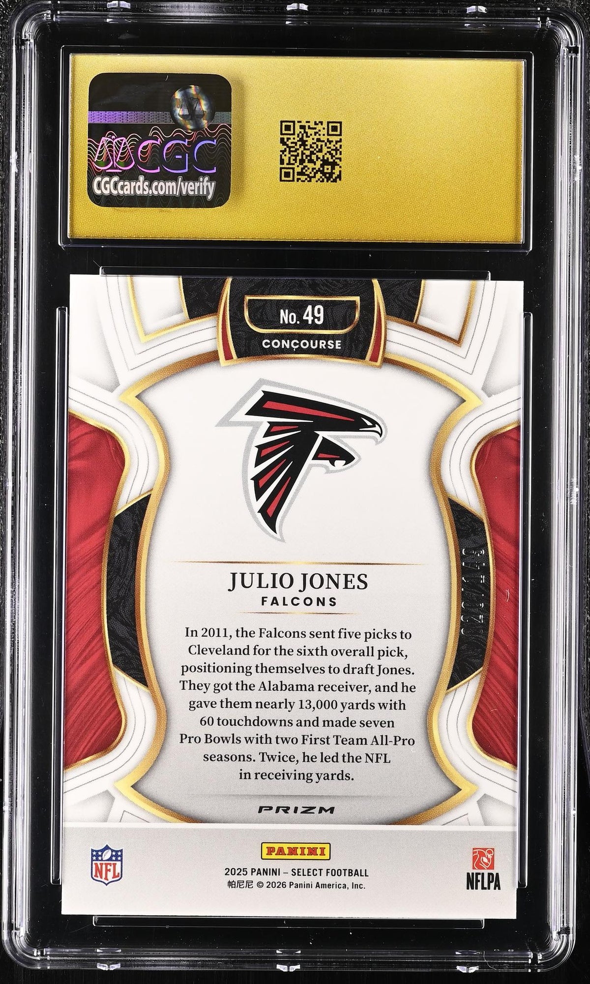 2025 Select #49 Julio Jones Concourse CGC 10