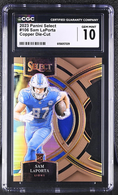 2023 Panini Select Sam LaPorta #106 Copper Die-Cut /249 CGC 10