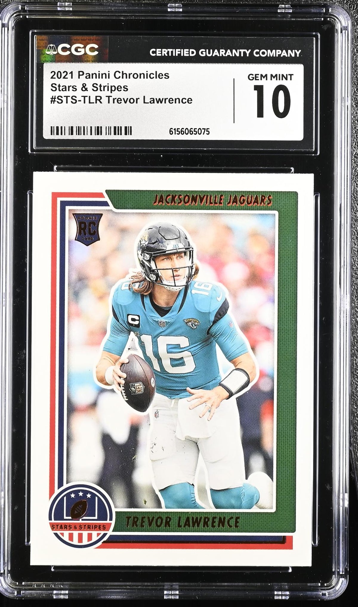 2021 Chronicles #STS-TLR Trevor Lawrence Stars & Stripes CGC 10
