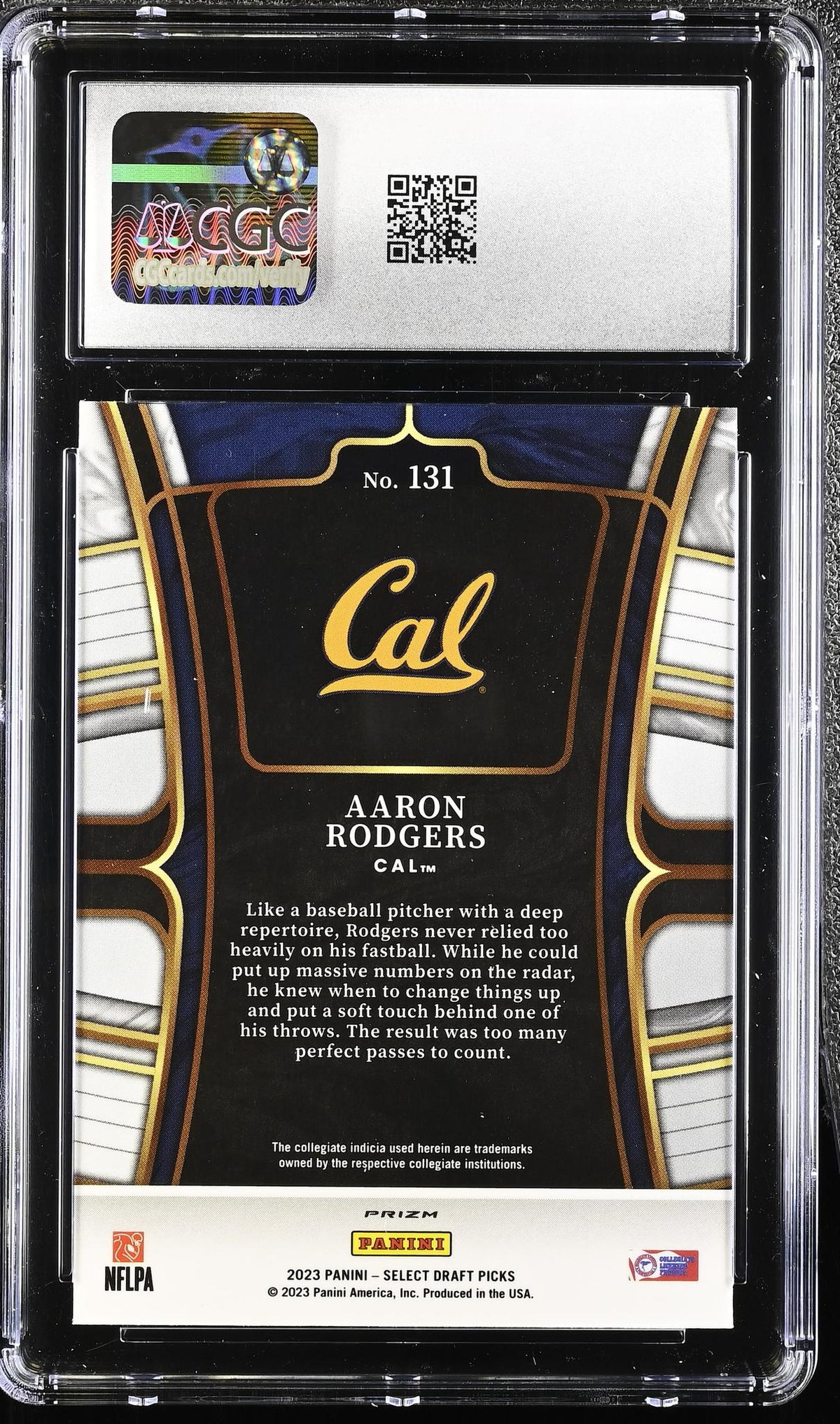 2023 Select #131 Aaron Rodgers Draft Picks CGC 9
