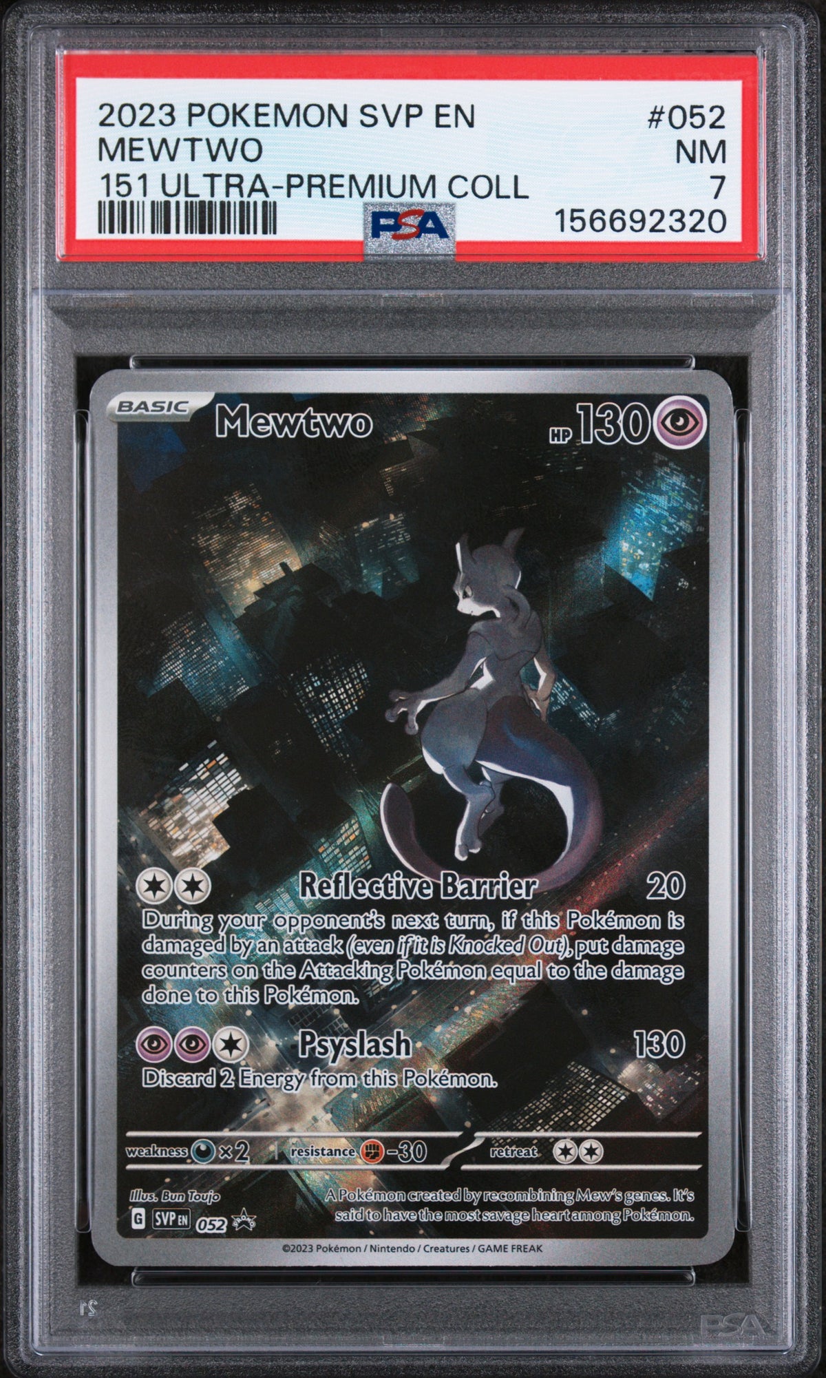 2023 Pokemon Scarlet and Violet Black Star Promo 151 Ultra Premium Collection Mewtwo #052 PSA 7