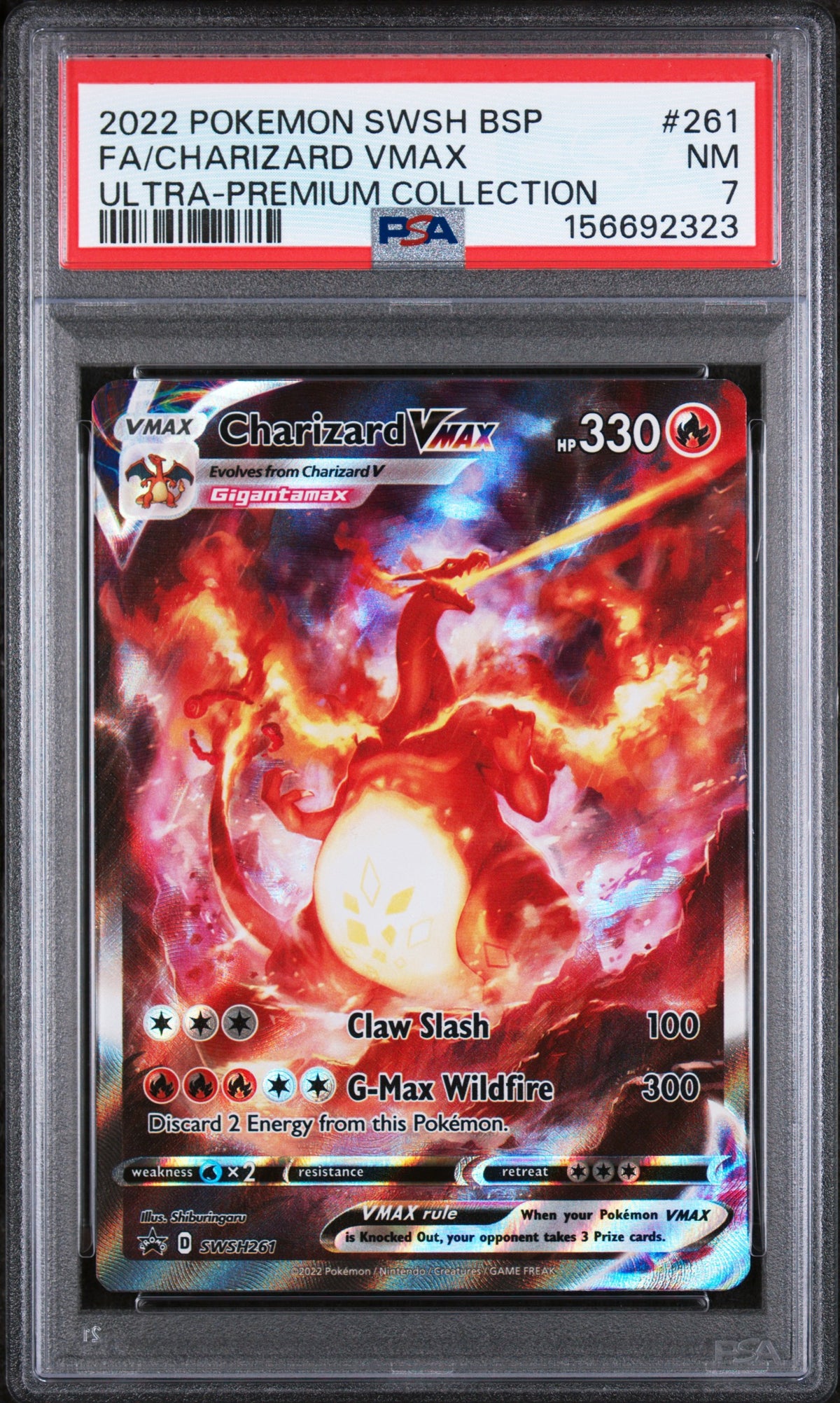 2022 Pokemon Sword and Shield Black Star Promo Ultra Premium Collection Charizard Vmax #SWSH261 PSA 7