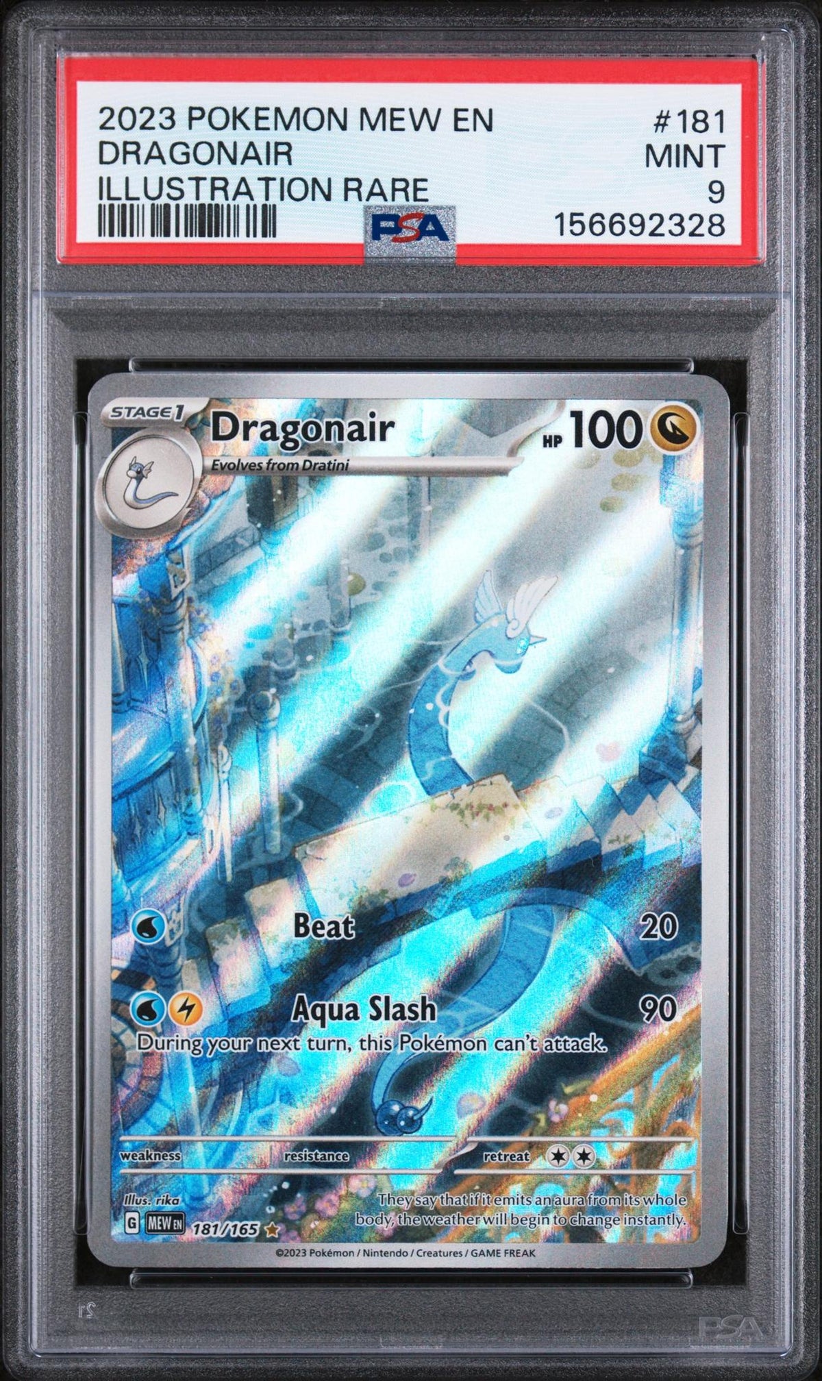 2023 Pokemon Mew Illustration Rare Dragonair #181 PSA 9