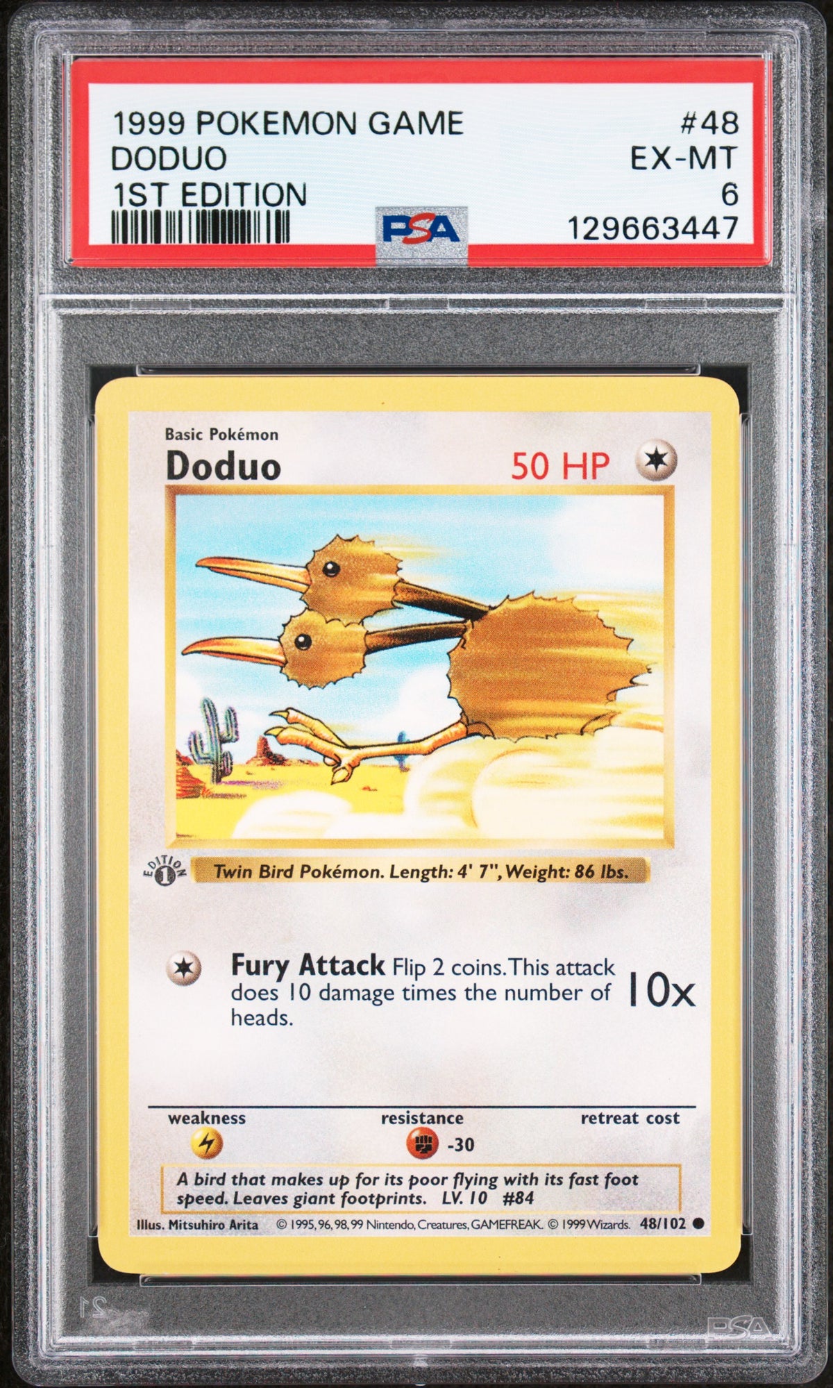 1999 Pokemon Base Set 1st Edition Doduo #48 PSA 6