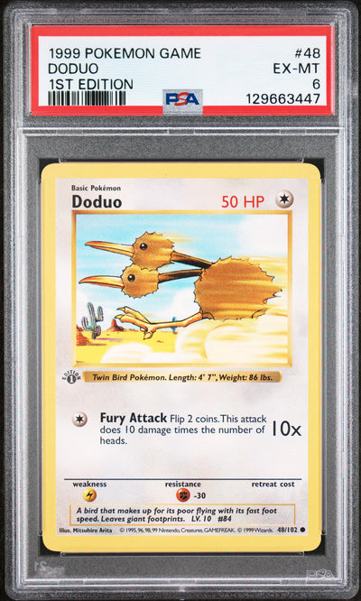 Pokémon Base Set Doduo 1st Edition #48/102 PSA 6