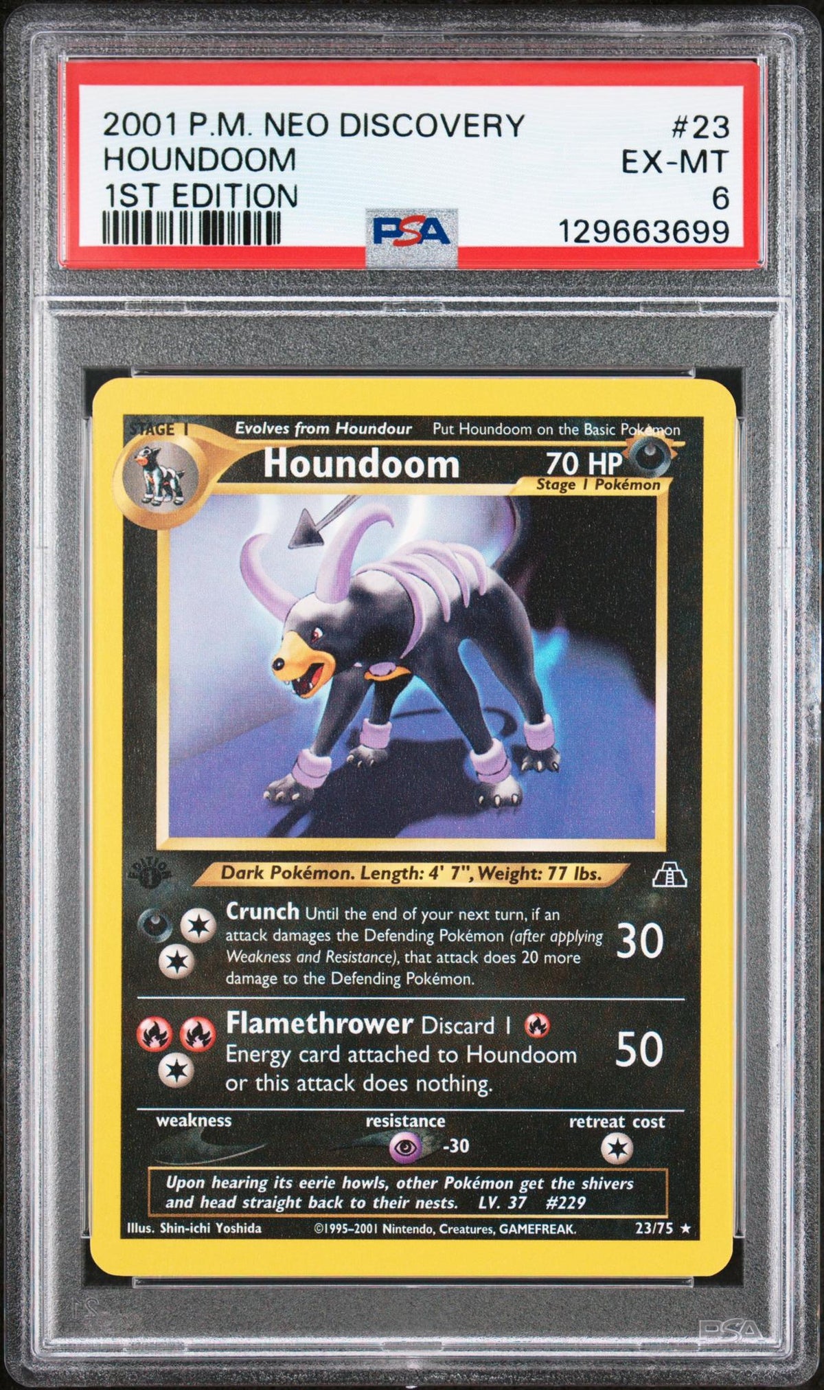 2001 Pokemon Neo Discovery 1st Edition Houndoom #23 PSA 6