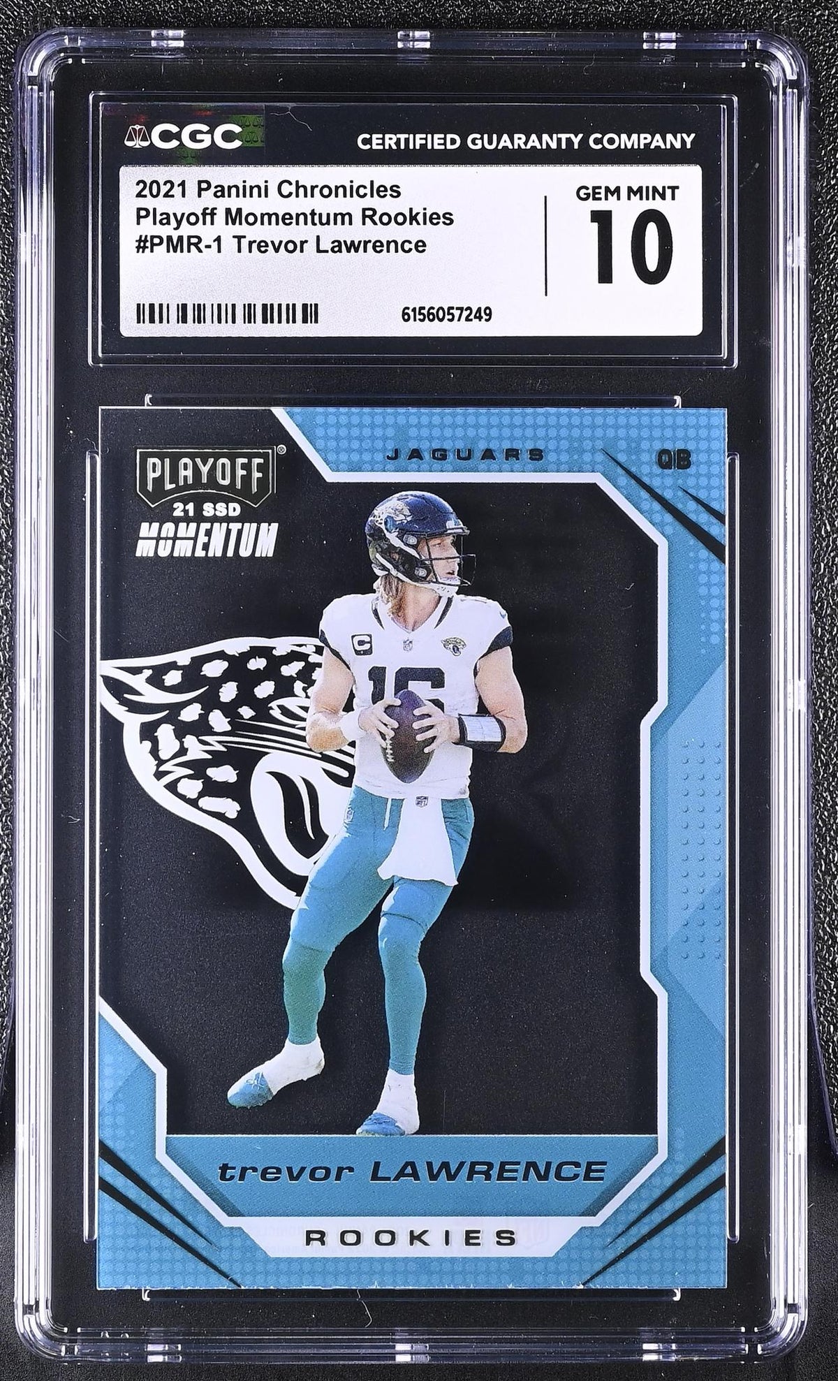 2021 Chronicles #PMR-1 Trevor Lawrence Playoff Momentum Rookies CGC 10