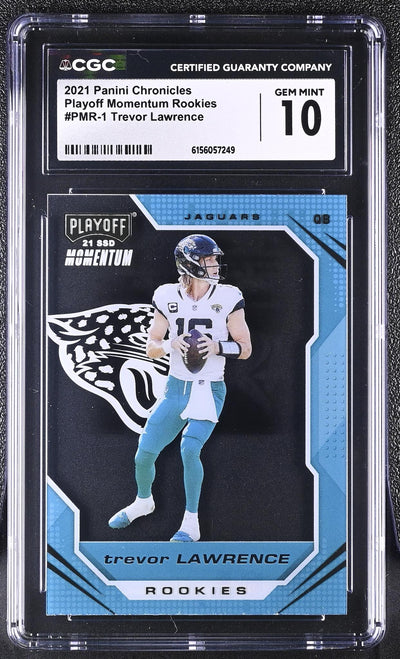 2021 Panini Chronicles Playoff Momentum Rookies Trevor Lawrence #PMR-1 CGC 10