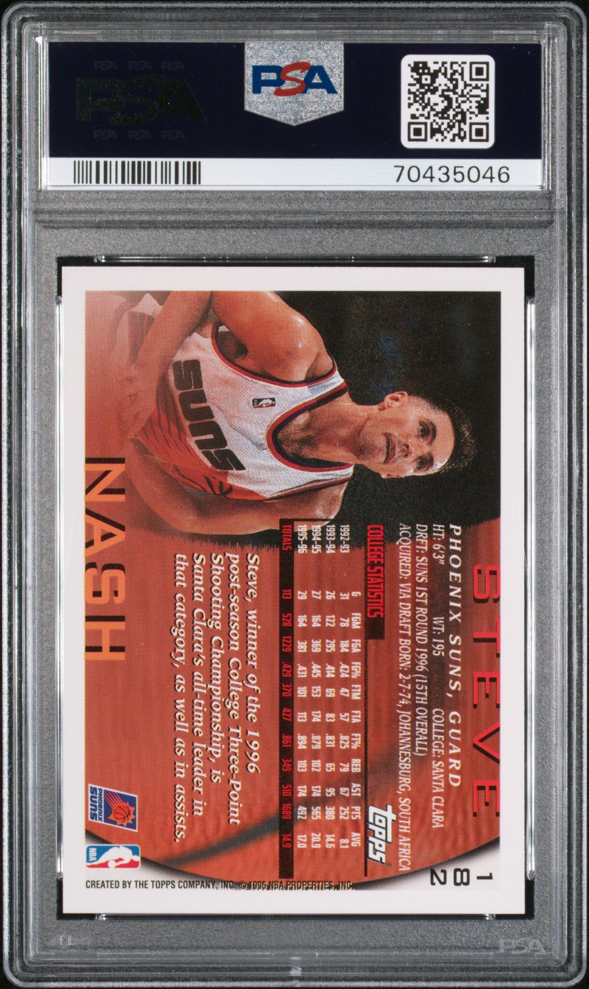1996 Topps Steve Nash #182 PSA 6