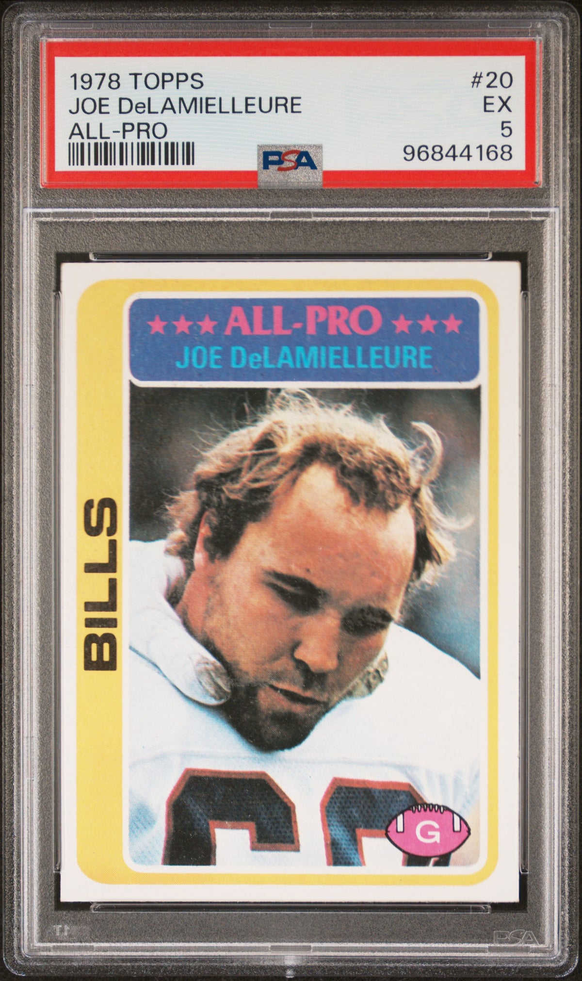 1978 Topps Joe Delamielleure #20 PSA 5