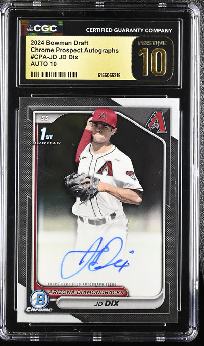2024 Bowman Chrome Prospect Autographs JD Dix #CPA-JD Auto CGC Pristine 10