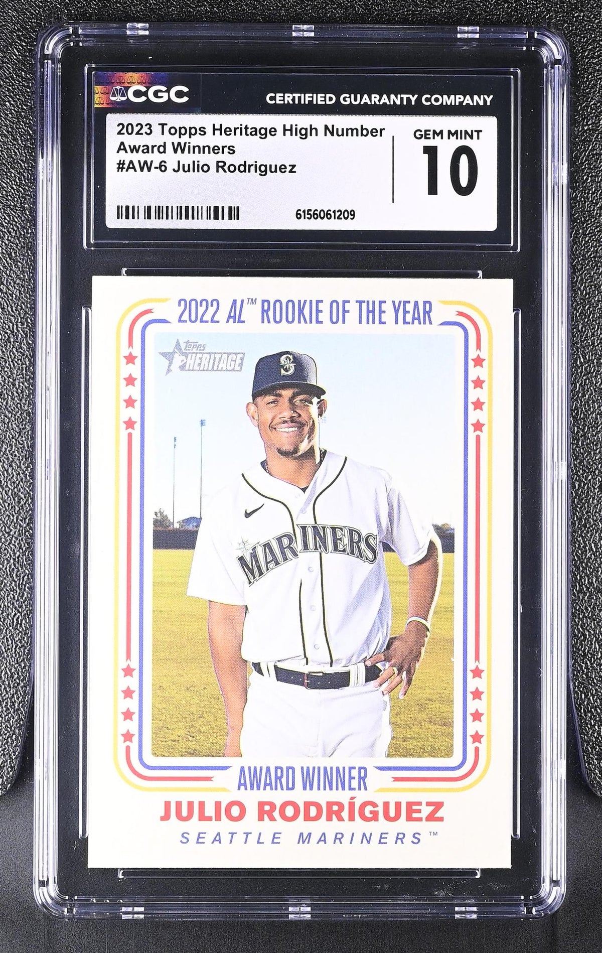 2023 Topps Heritage #AW-6 Julio Rodríguez Award Winners CGC 10