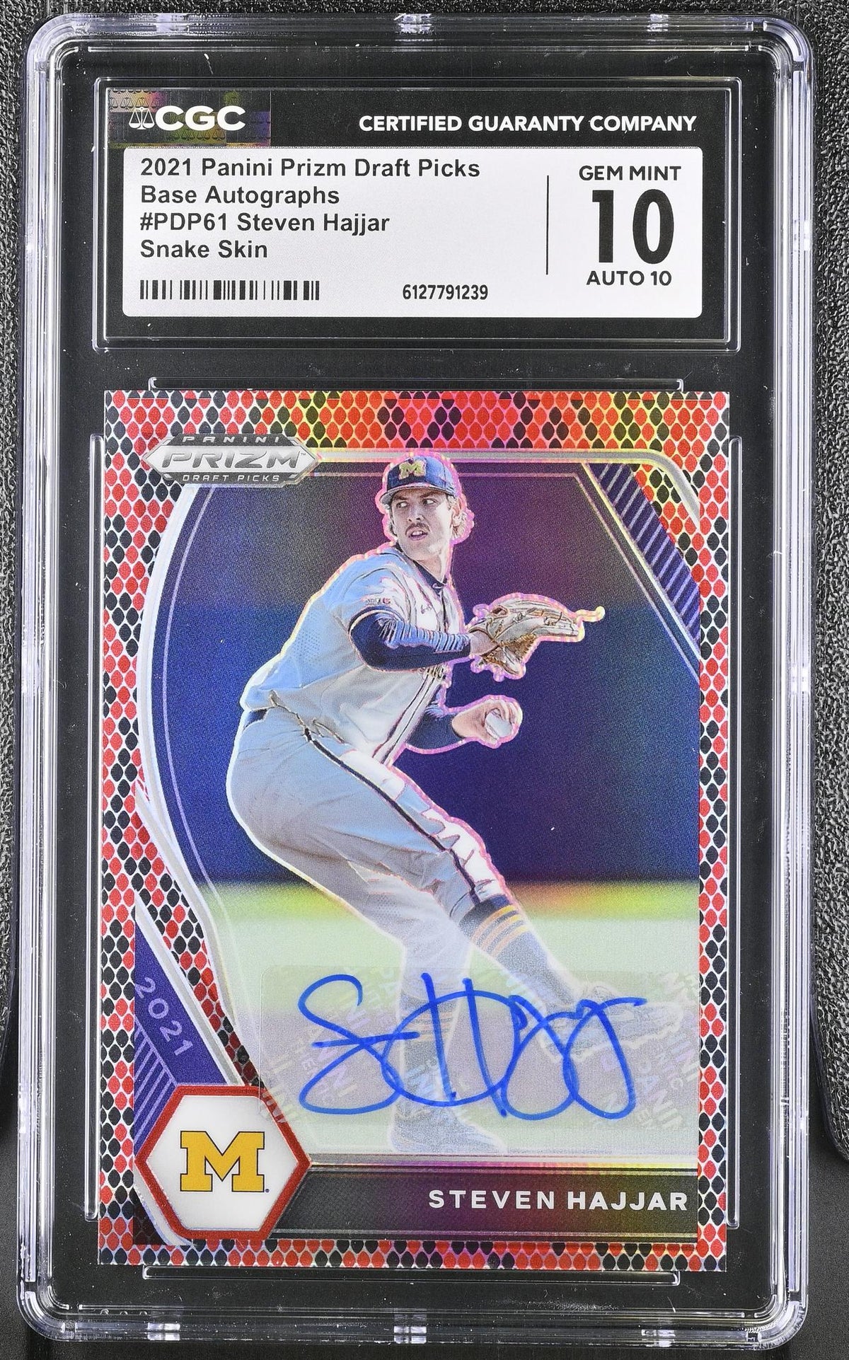 2021 Prizm #PDP61 Steven Hajjar Base Autographs /15 Auto CGC 10