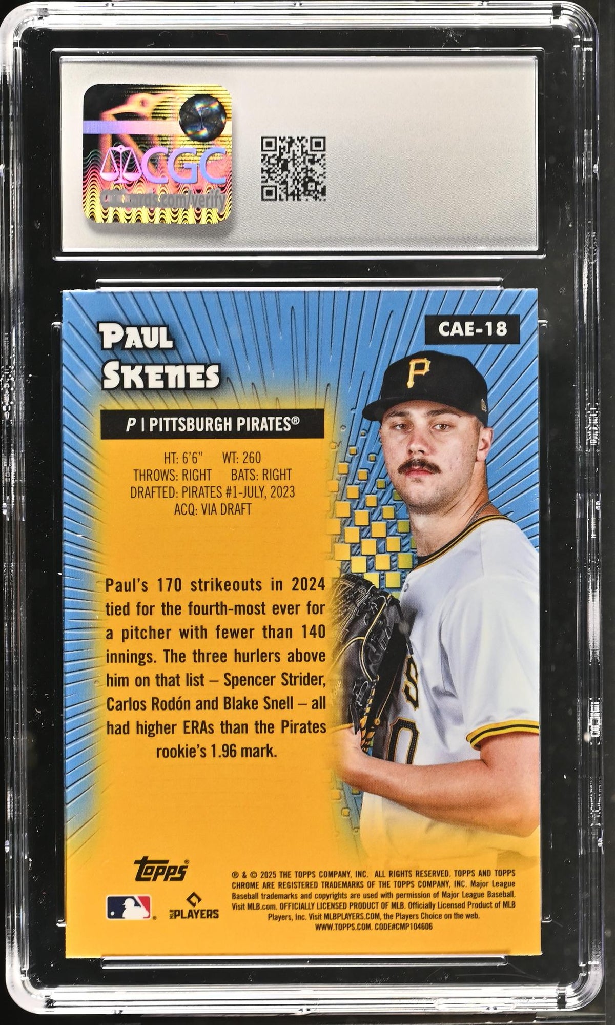 2025 Topps Chrome #CAE-18 Paul Skenes All-Etch CGC 7