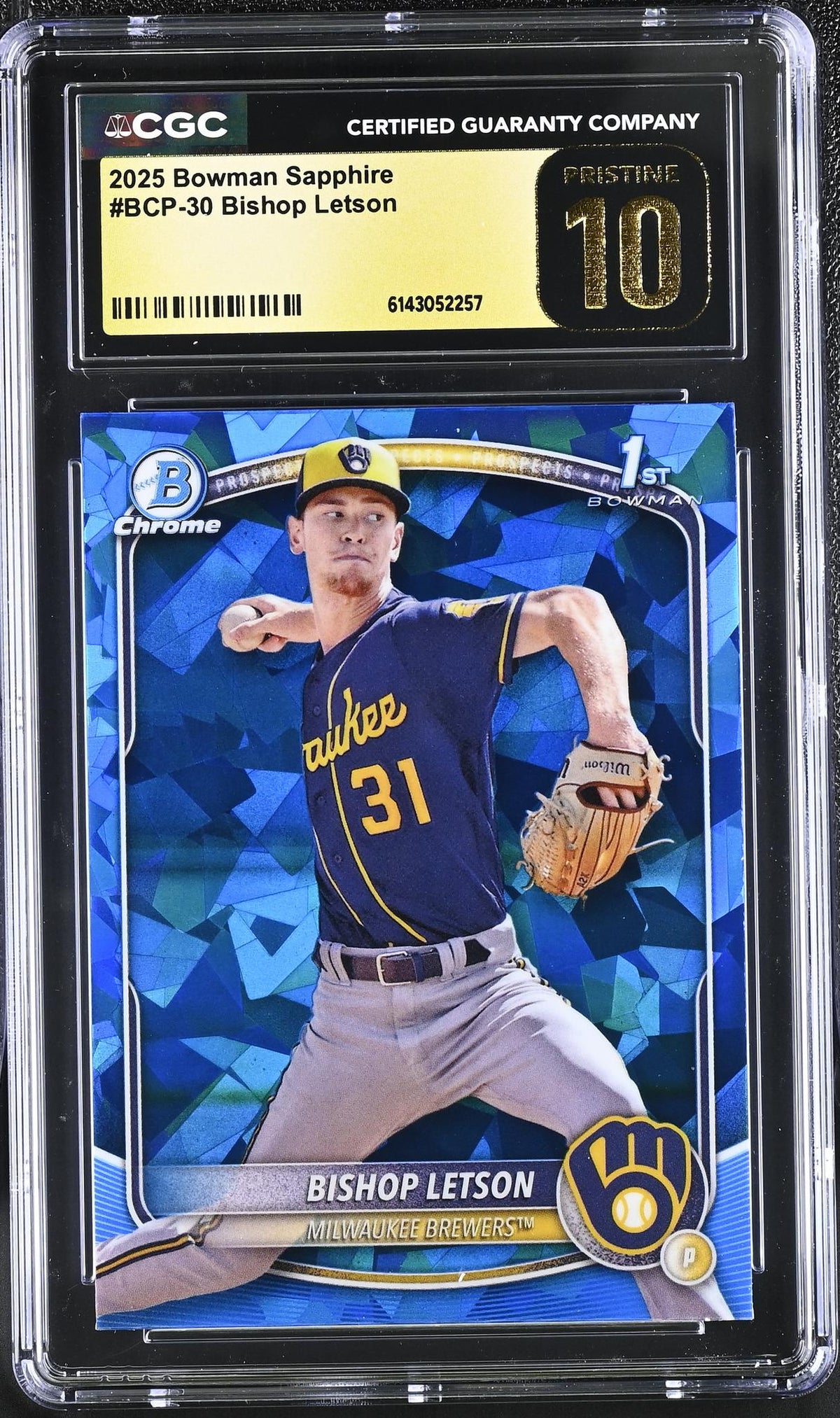 2025 Bowman Sapphire #BCP-30 Bishop Letson CGC 10