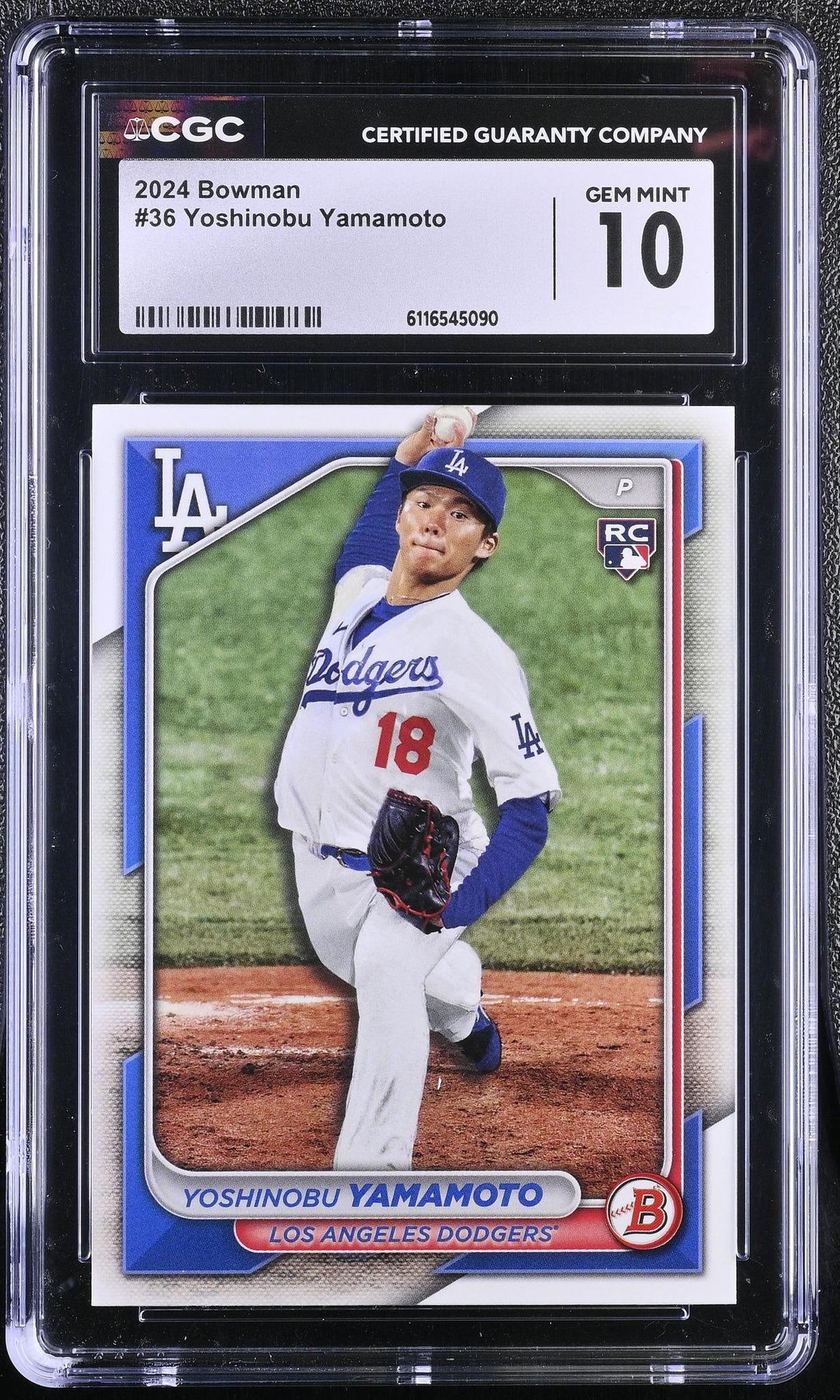 2024 Bowman #36 Yoshinobu Yamamoto CGC 10