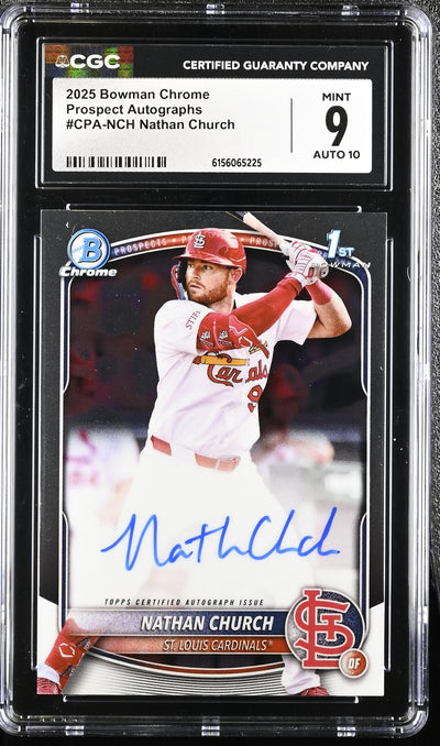 2025 Bowman Chrome Nathan Church #CPA-NCH Prospect Autographs CGC 9