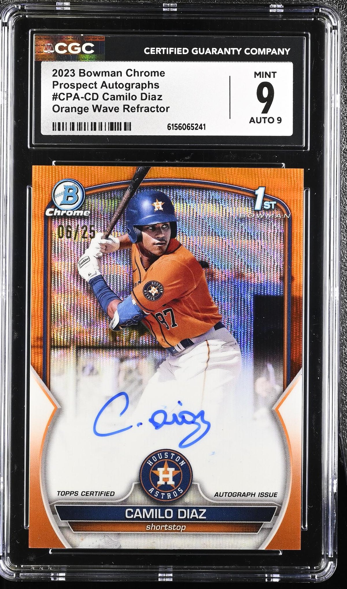 2023 Bowman Chrome #CPA-CD Camilo Diaz Prospect Autographs /25 Auto CGC 9