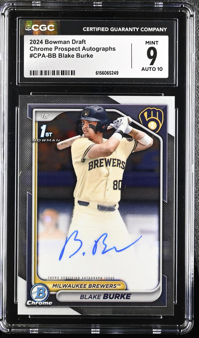 2024 Bowman Chrome Prospect Autographs Blake Burke #CPA-BB Auto CGC 9