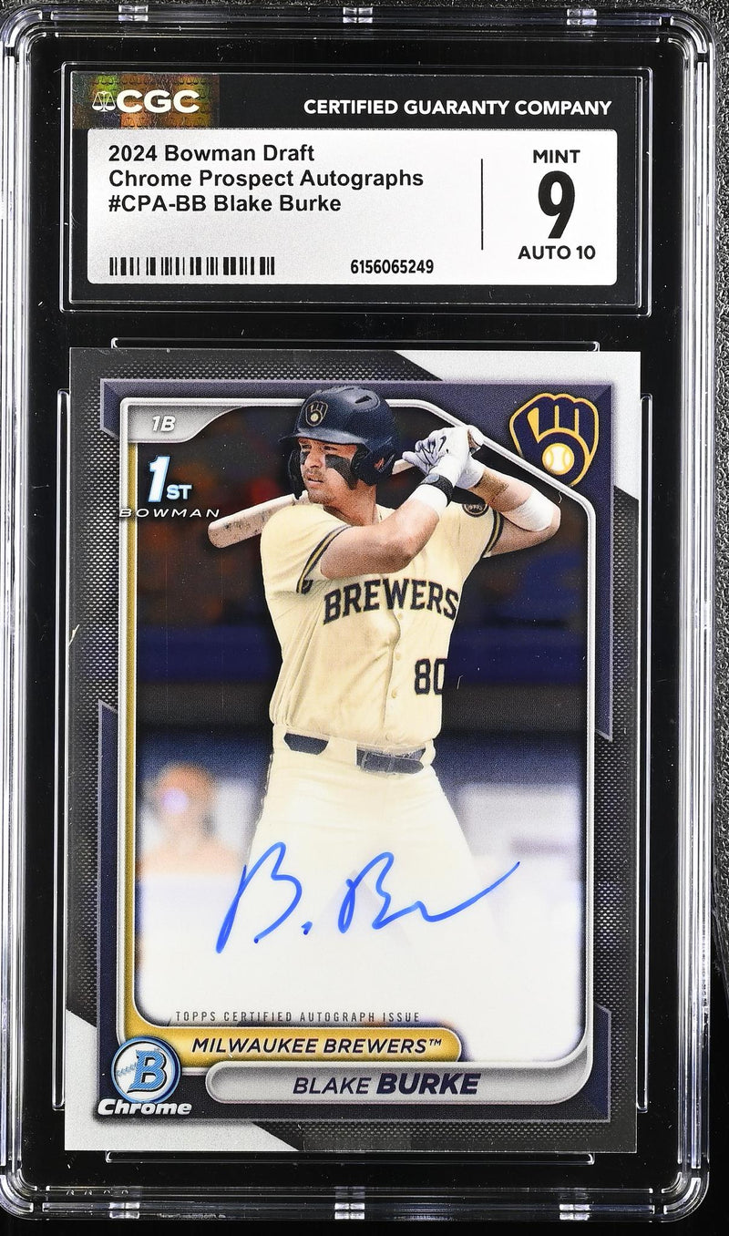 2024 Bowman Chrome Prospect Autographs Blake Burke #CPA-BB Auto CGC 9