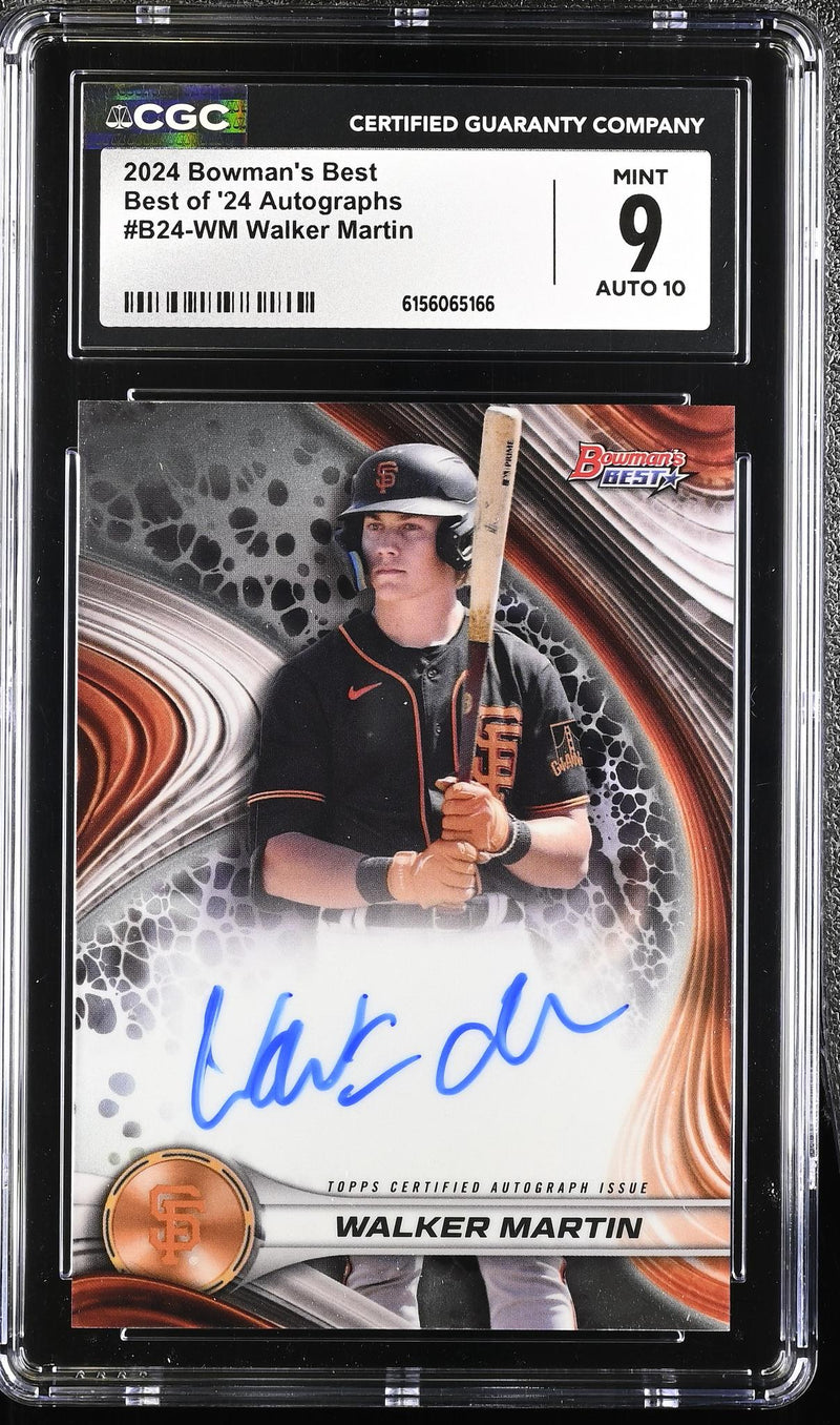 2024 Bowman's Best Walker Martin #B24-WM Best of '24 Autographs CGC 9