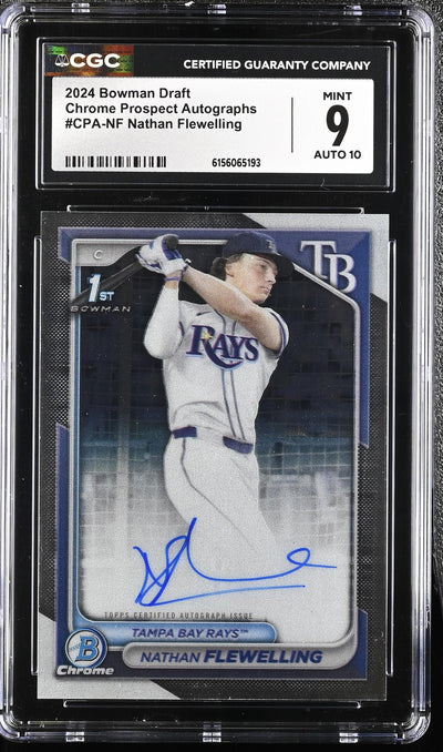 2024 Bowman Draft Nathan Flewelling Chrome Prospect Autographs #CPA-NF Auto CGC 9