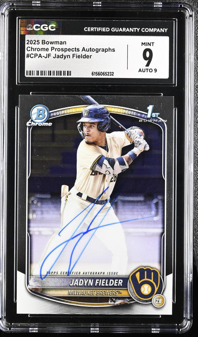 2025 Bowman Chrome Prospects Autographs Jadyn Fielder #CPA-JF Auto CGC 9