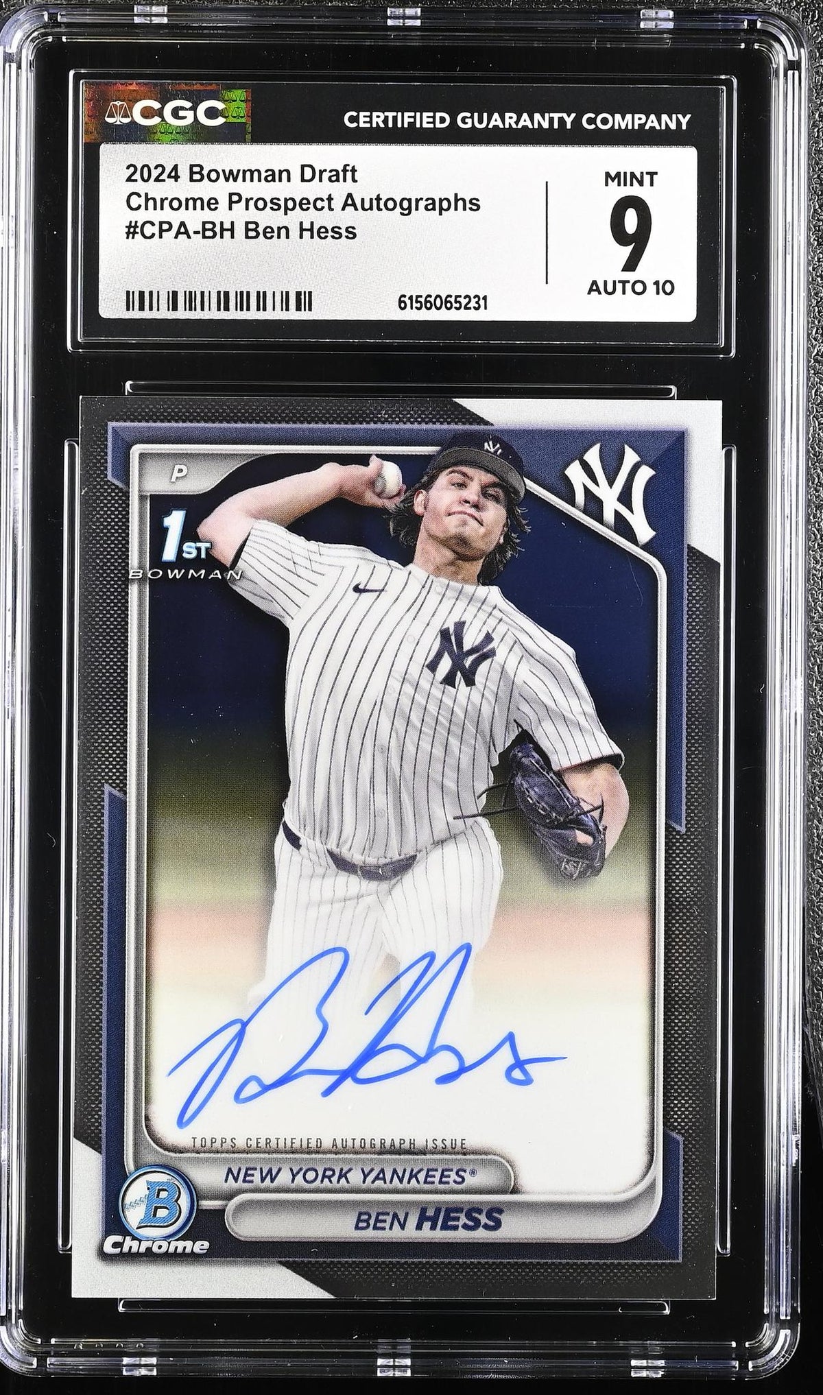 2024 Bowman #CPA-BH Ben Hess Chrome Prospect Autographs Auto CGC 9