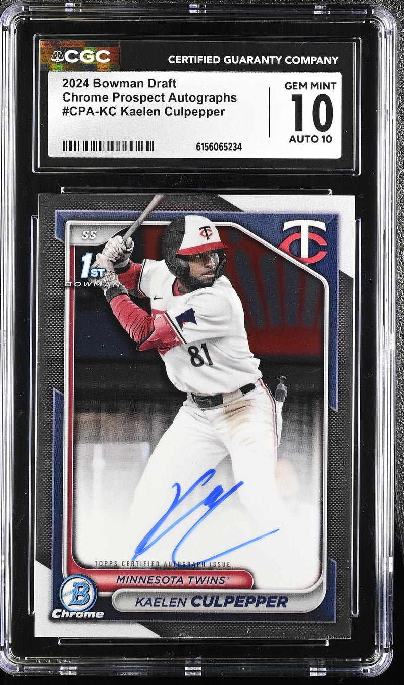 2024 Bowman Draft Chrome Prospect Autographs Kaelen Culpepper #CPA-KC CGC 10