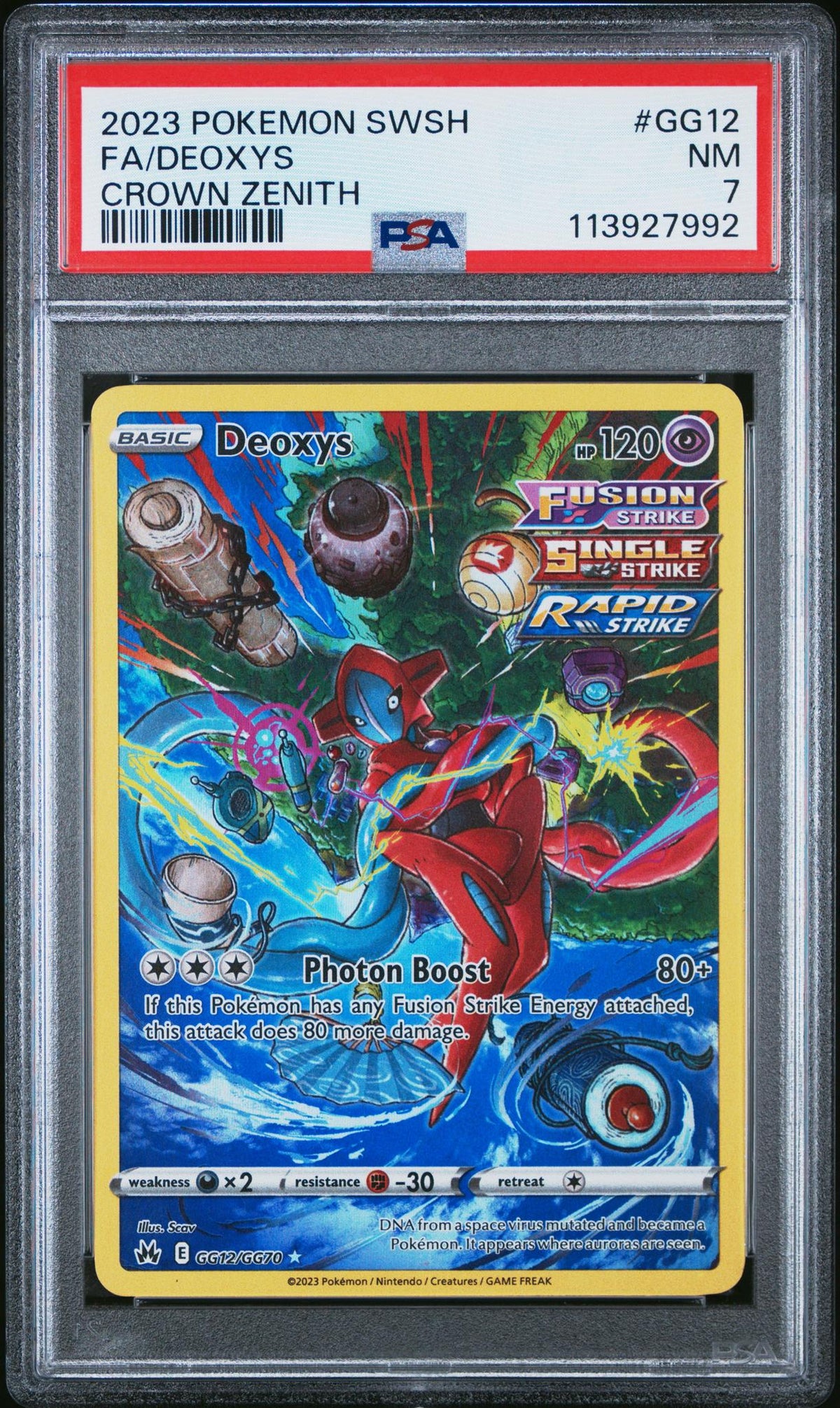 2023 Pokemon Sword and Shield Crown Zenith Galarian Gallery Deoxys #GG12 PSA 7